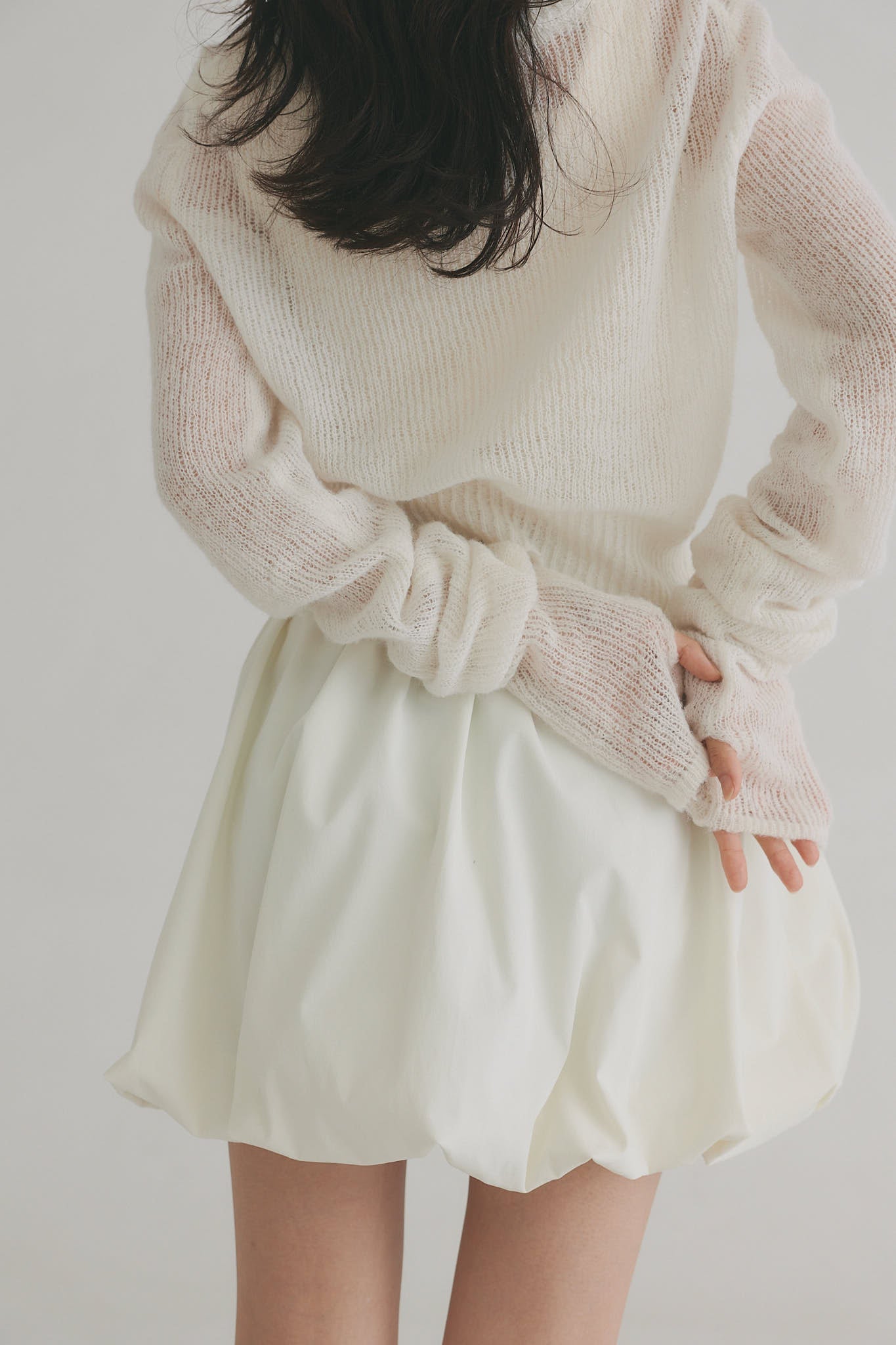 wave design sheer knit