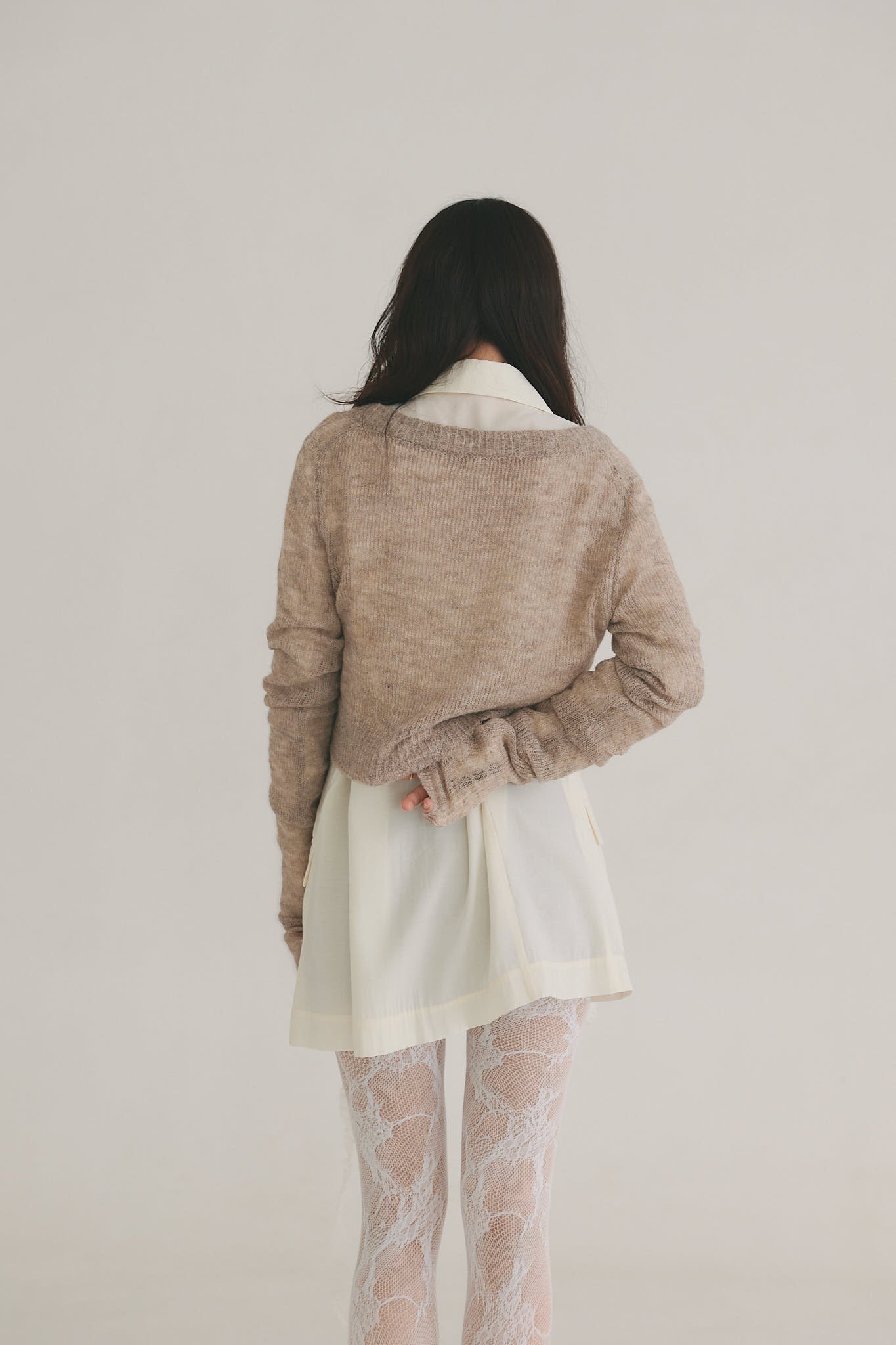 wave design sheer knit