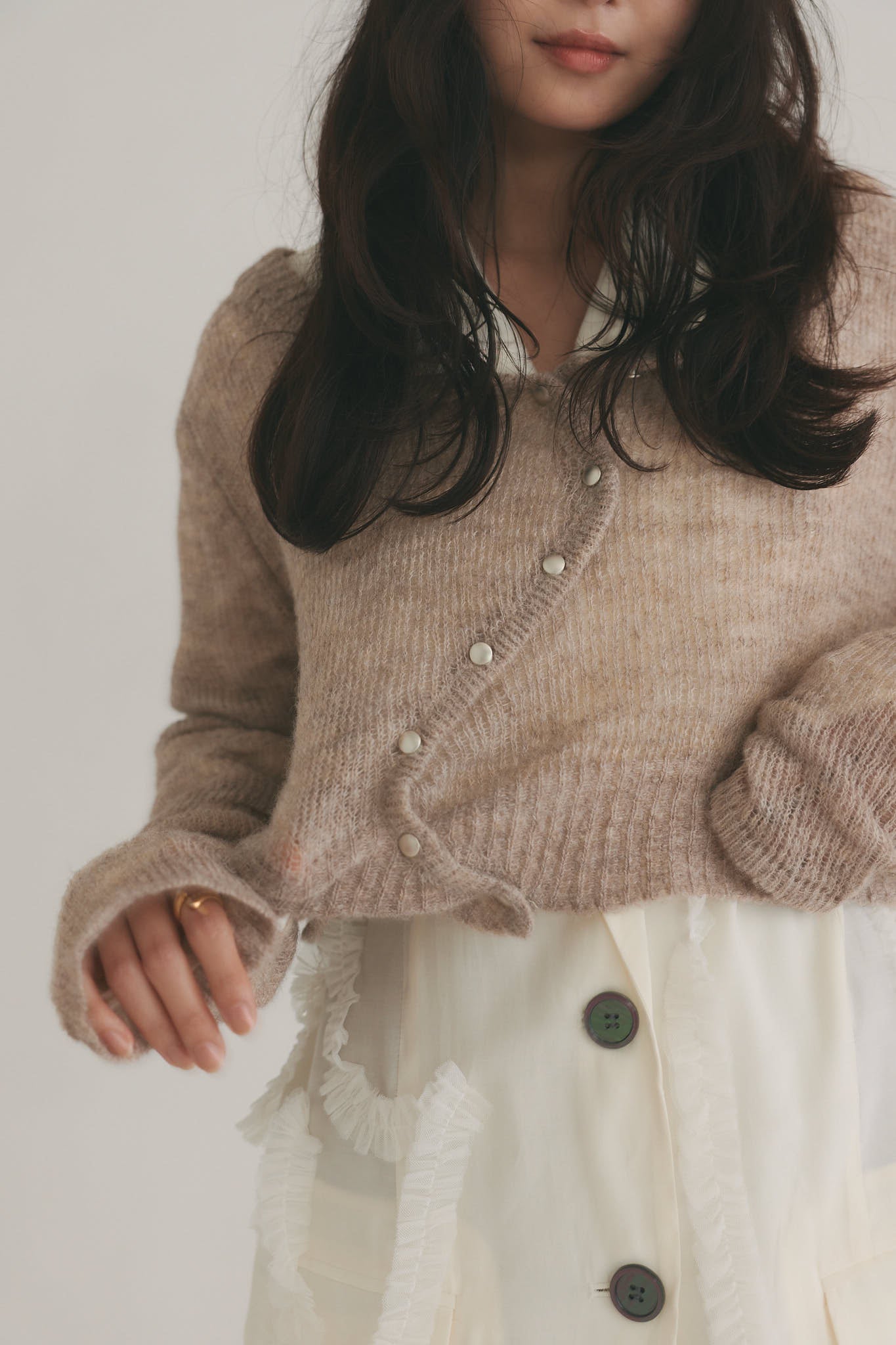 wave design sheer knit