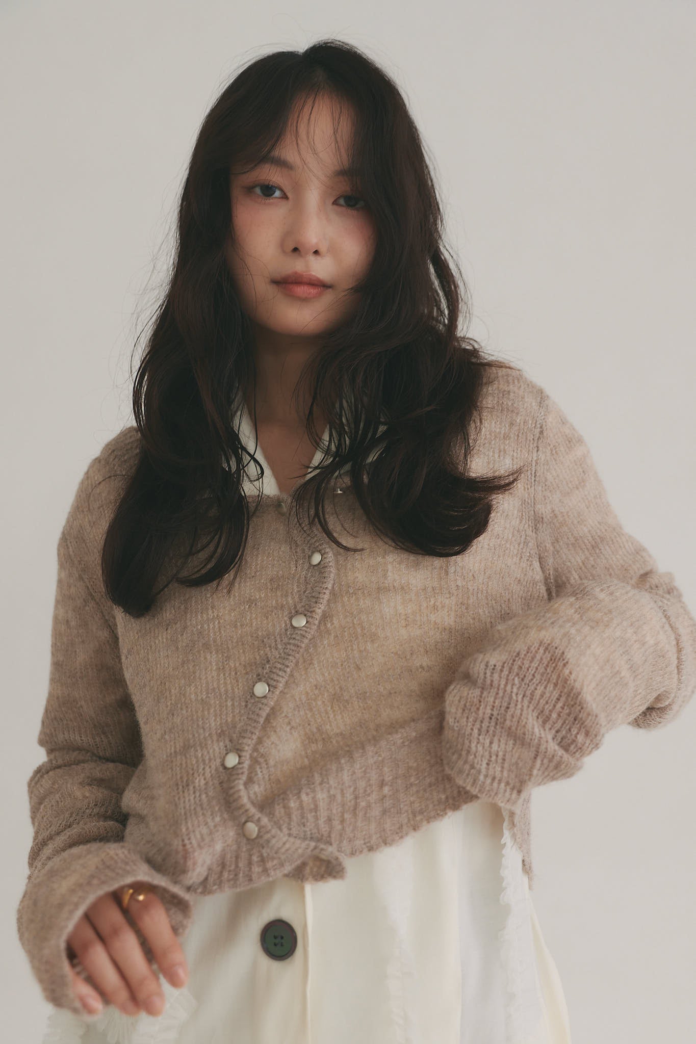 wave design sheer knit