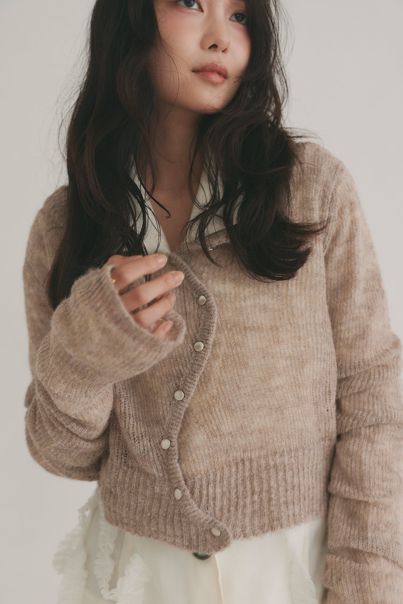 wave design sheer knit