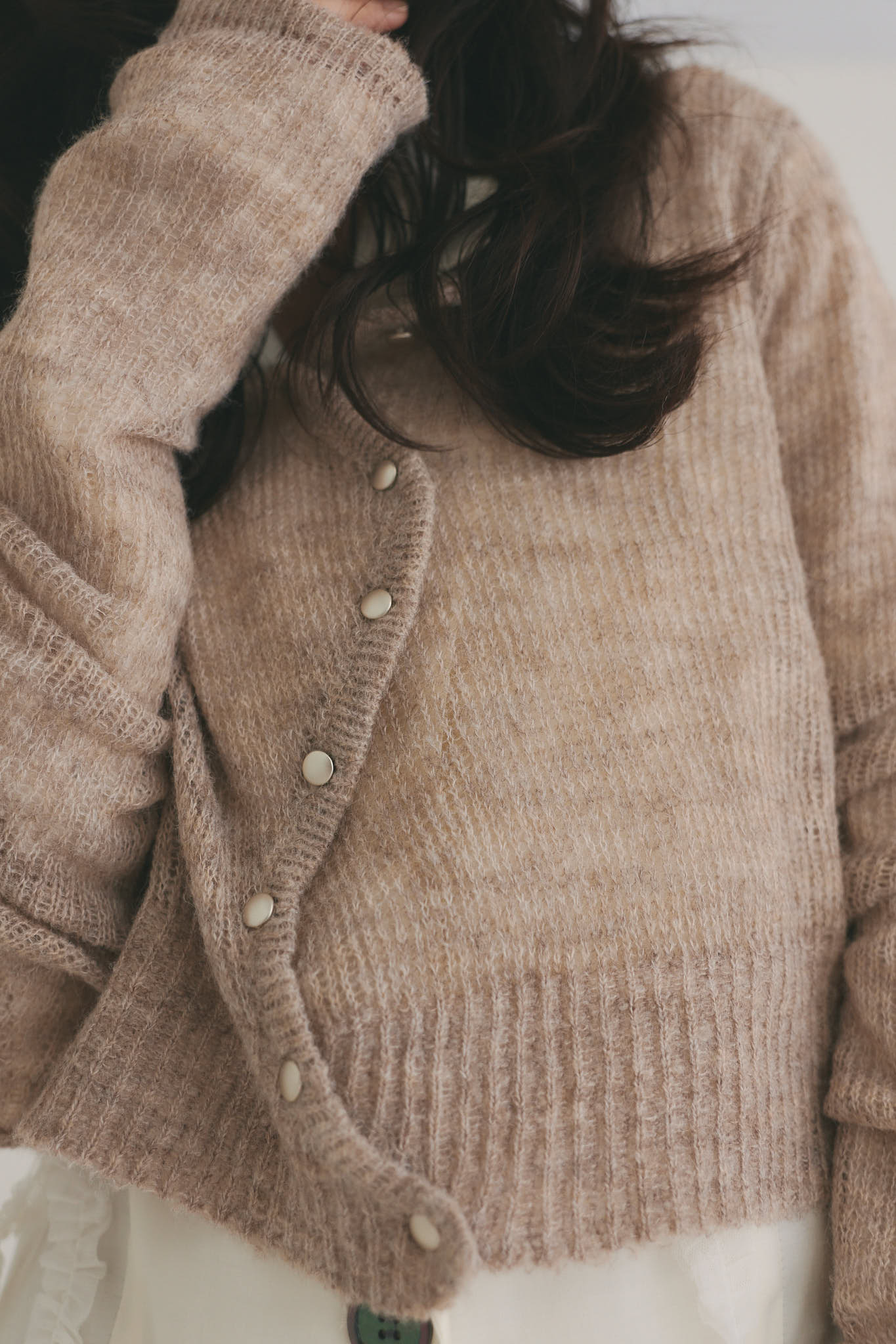 wave design sheer knit