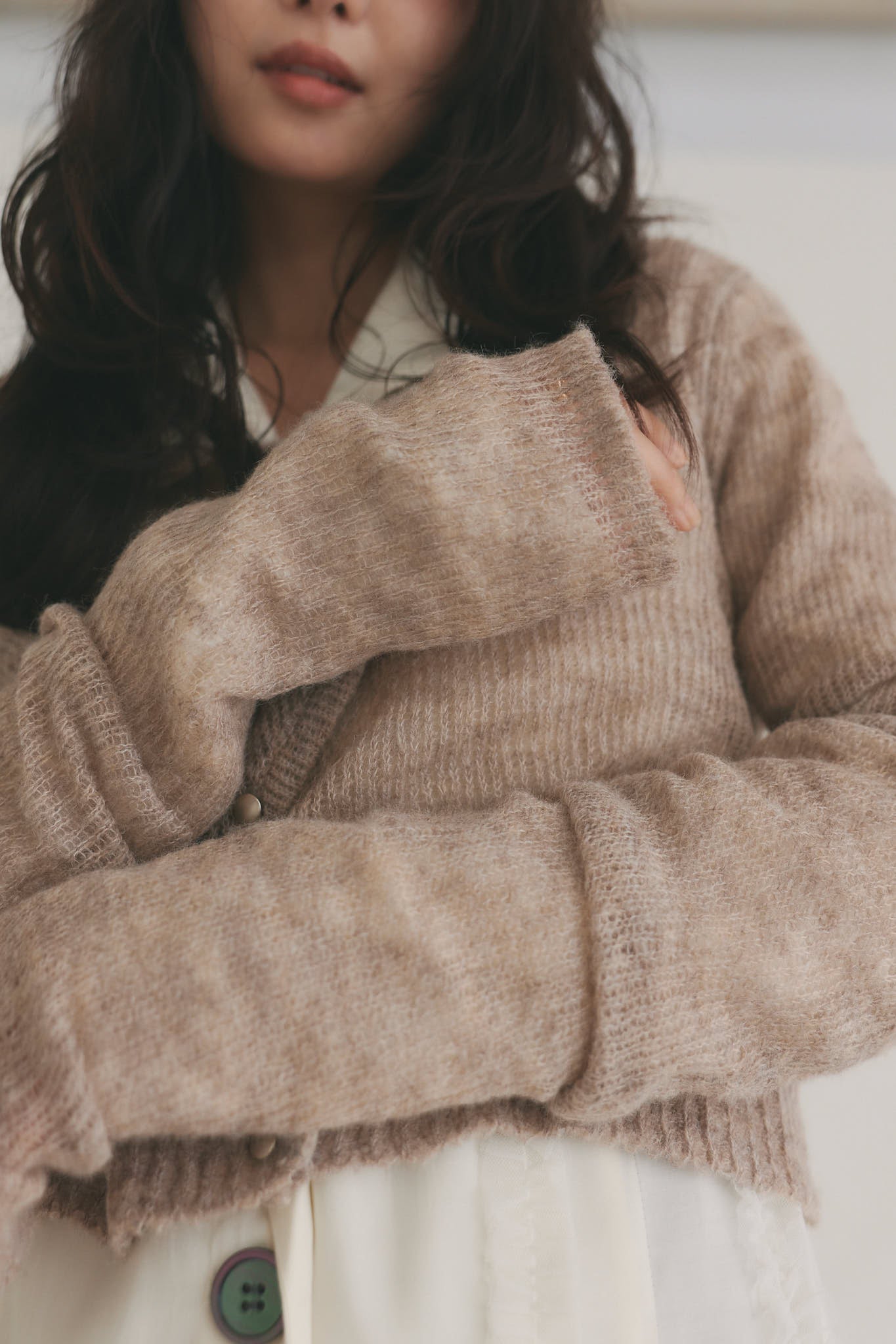 wave design sheer knit