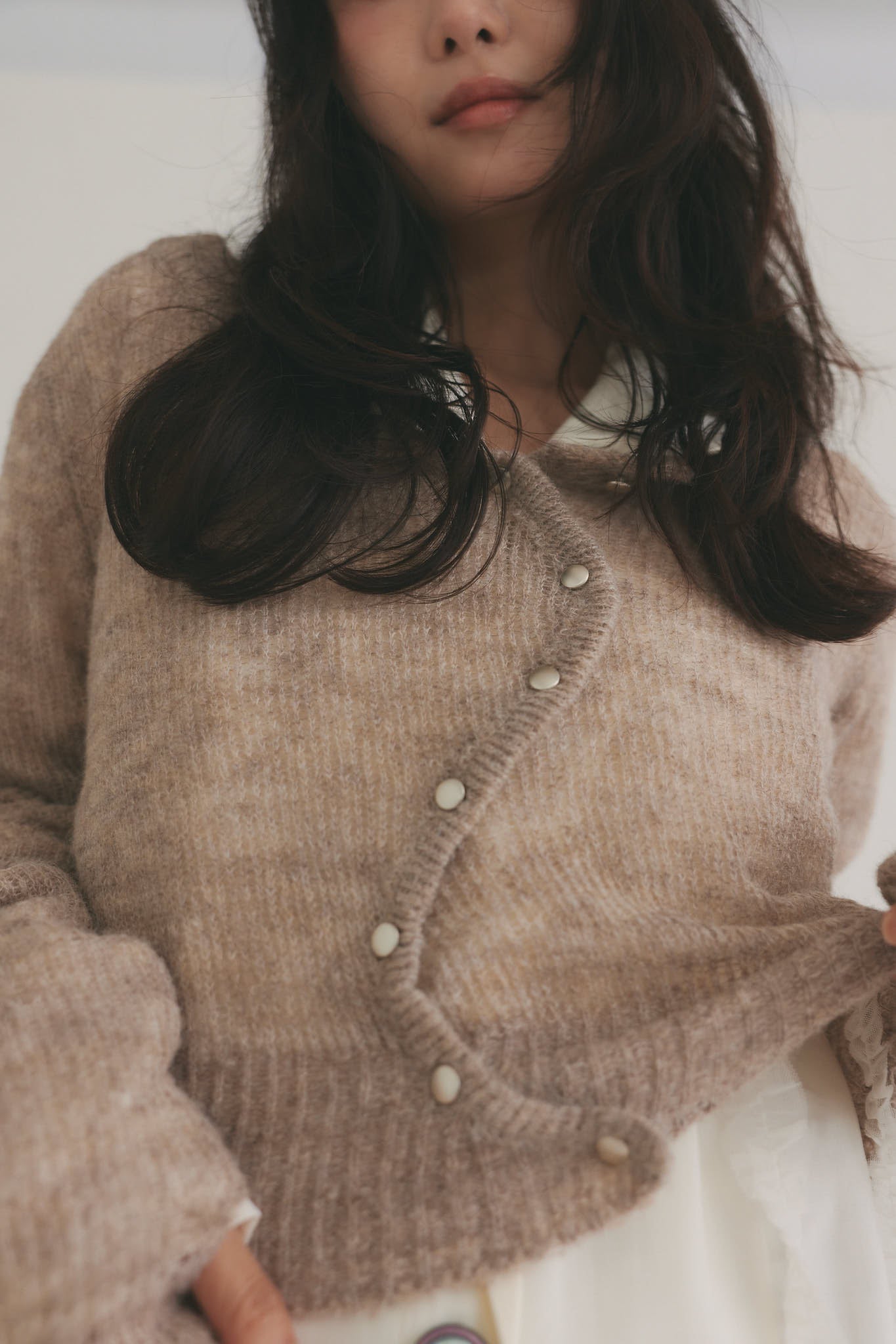wave design sheer knit