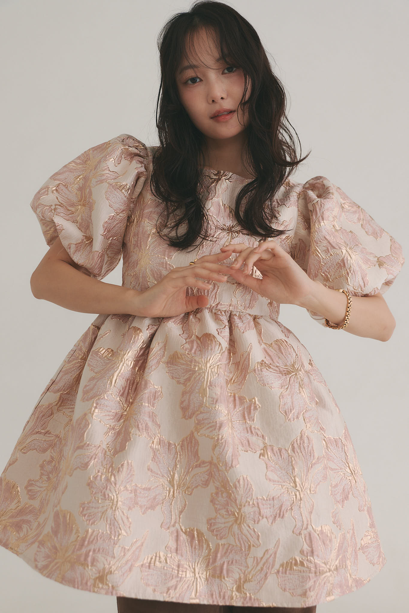 jacquard puffy peplum tops