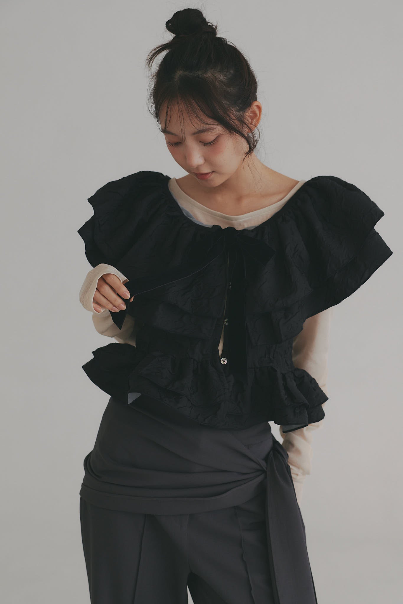 jacquard layered tops