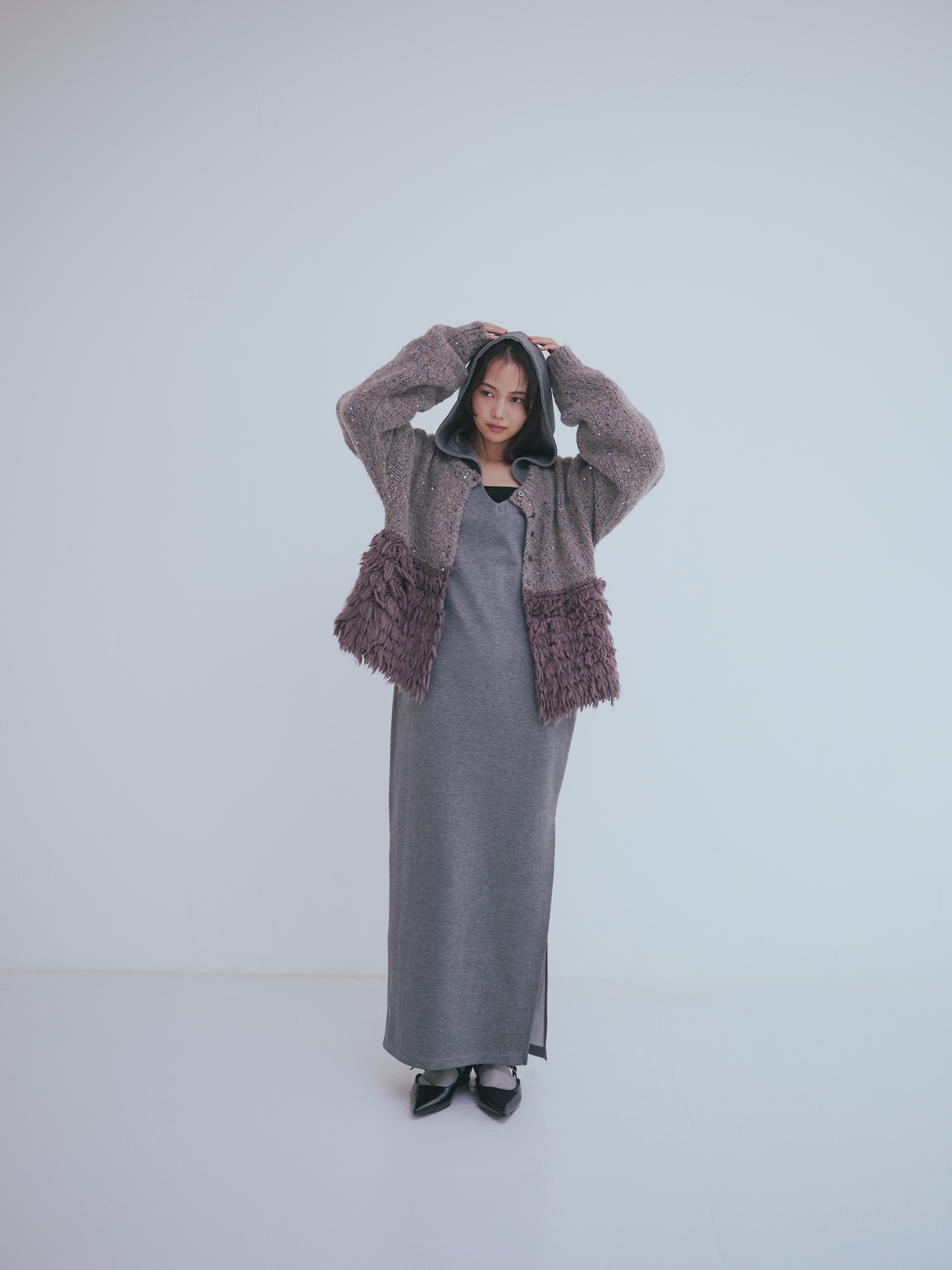 fringe design gritter knit