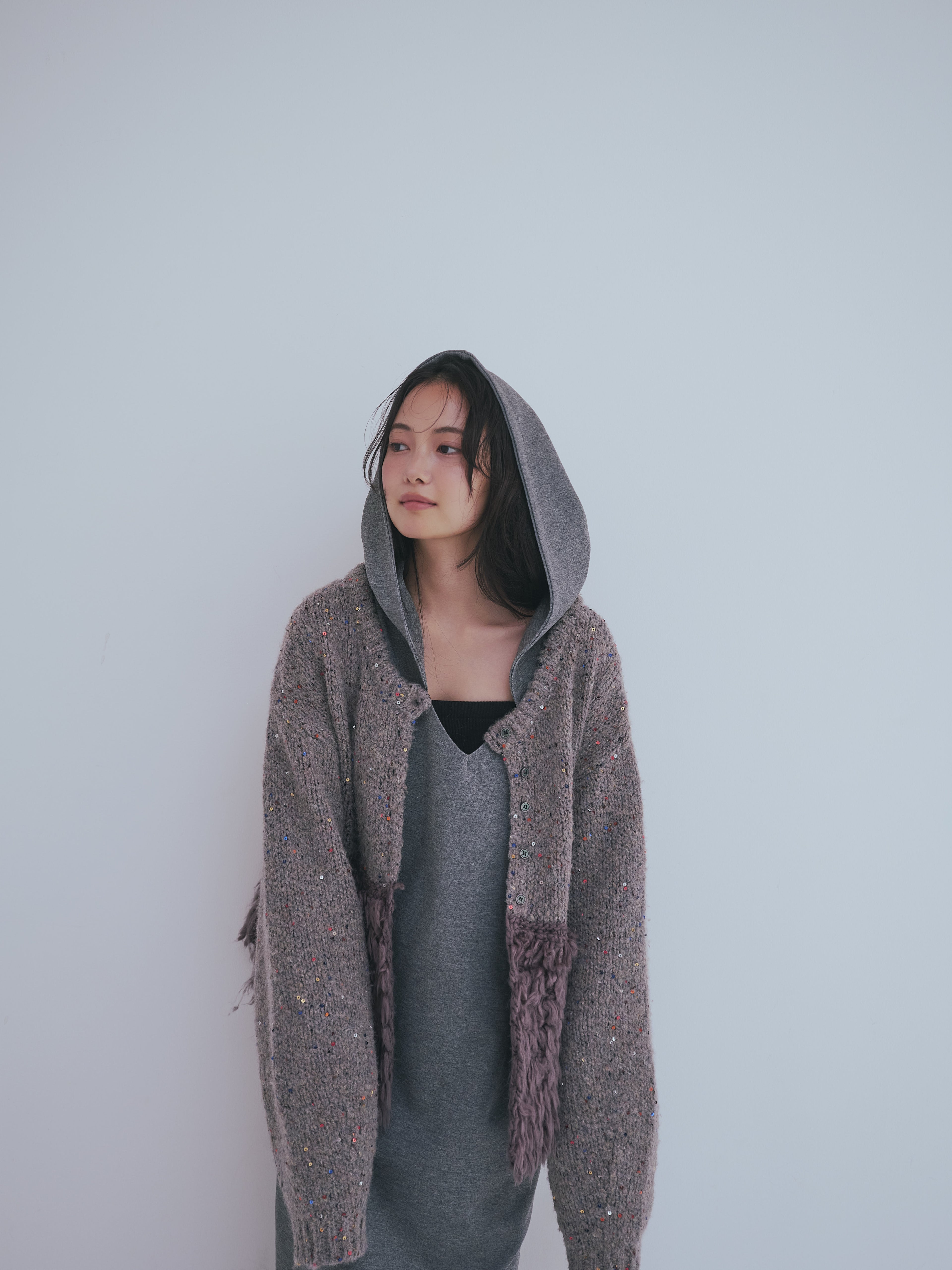 fringe design gritter knit