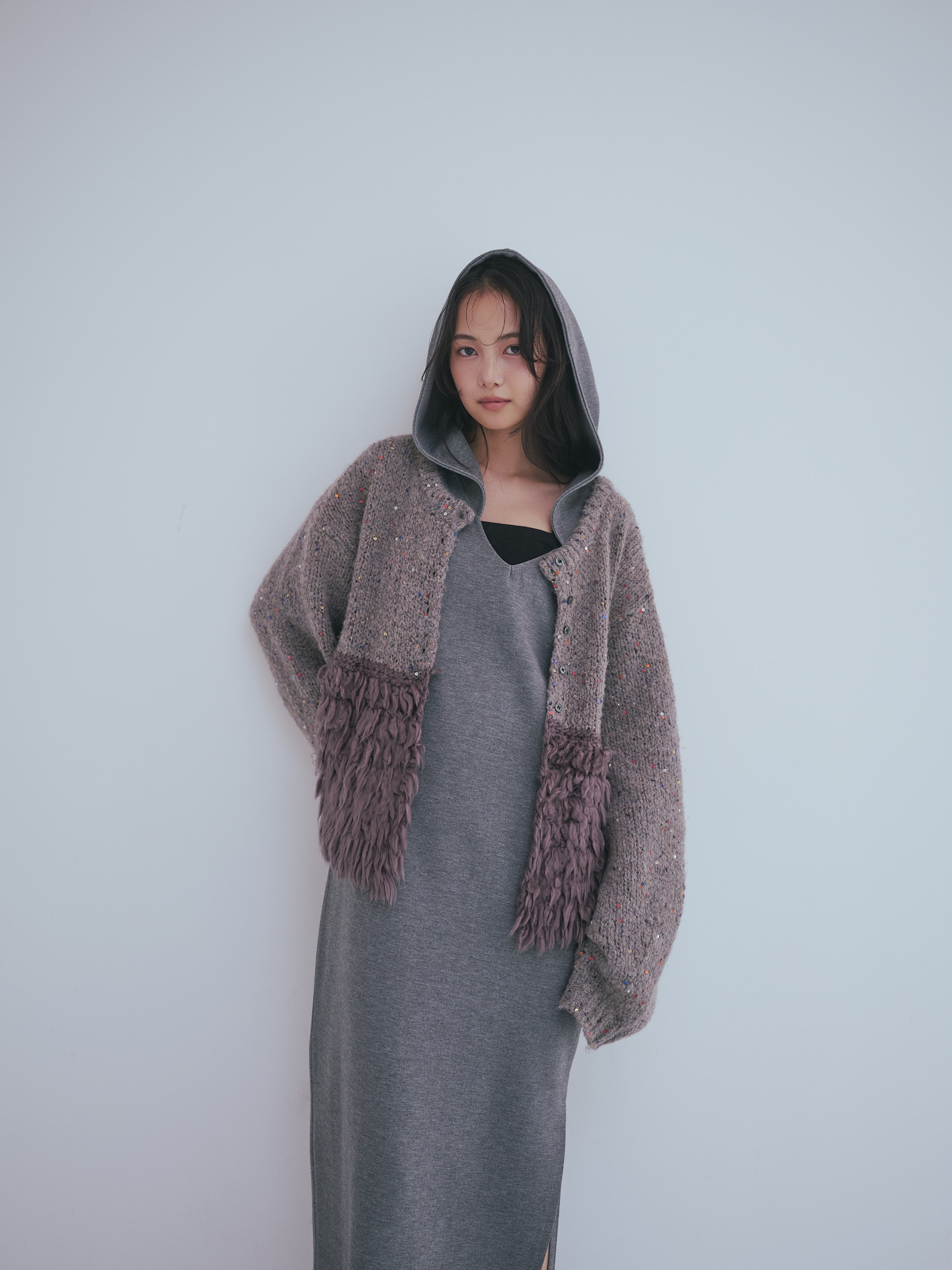 fringe design gritter knit