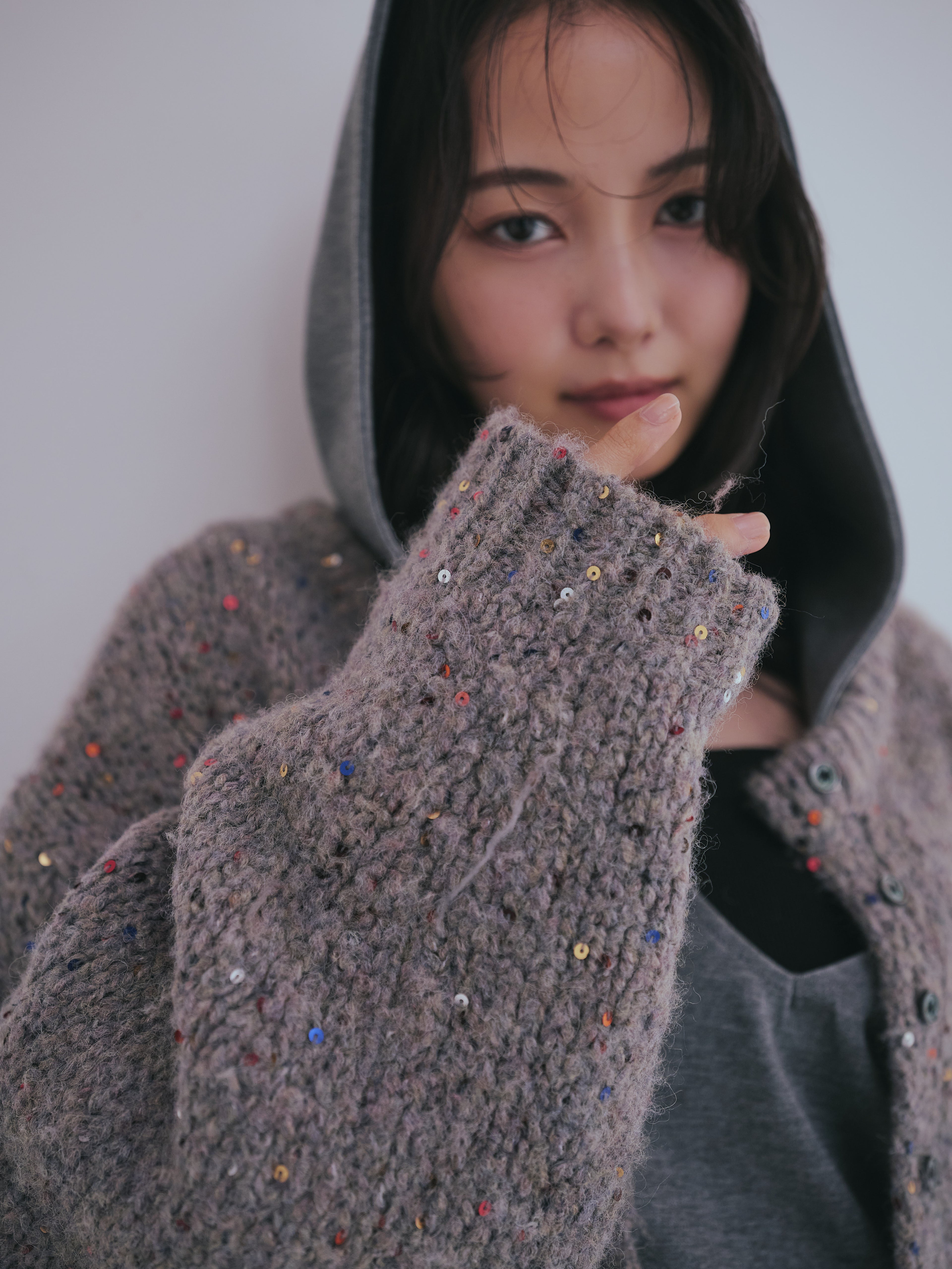 fringe design gritter knit