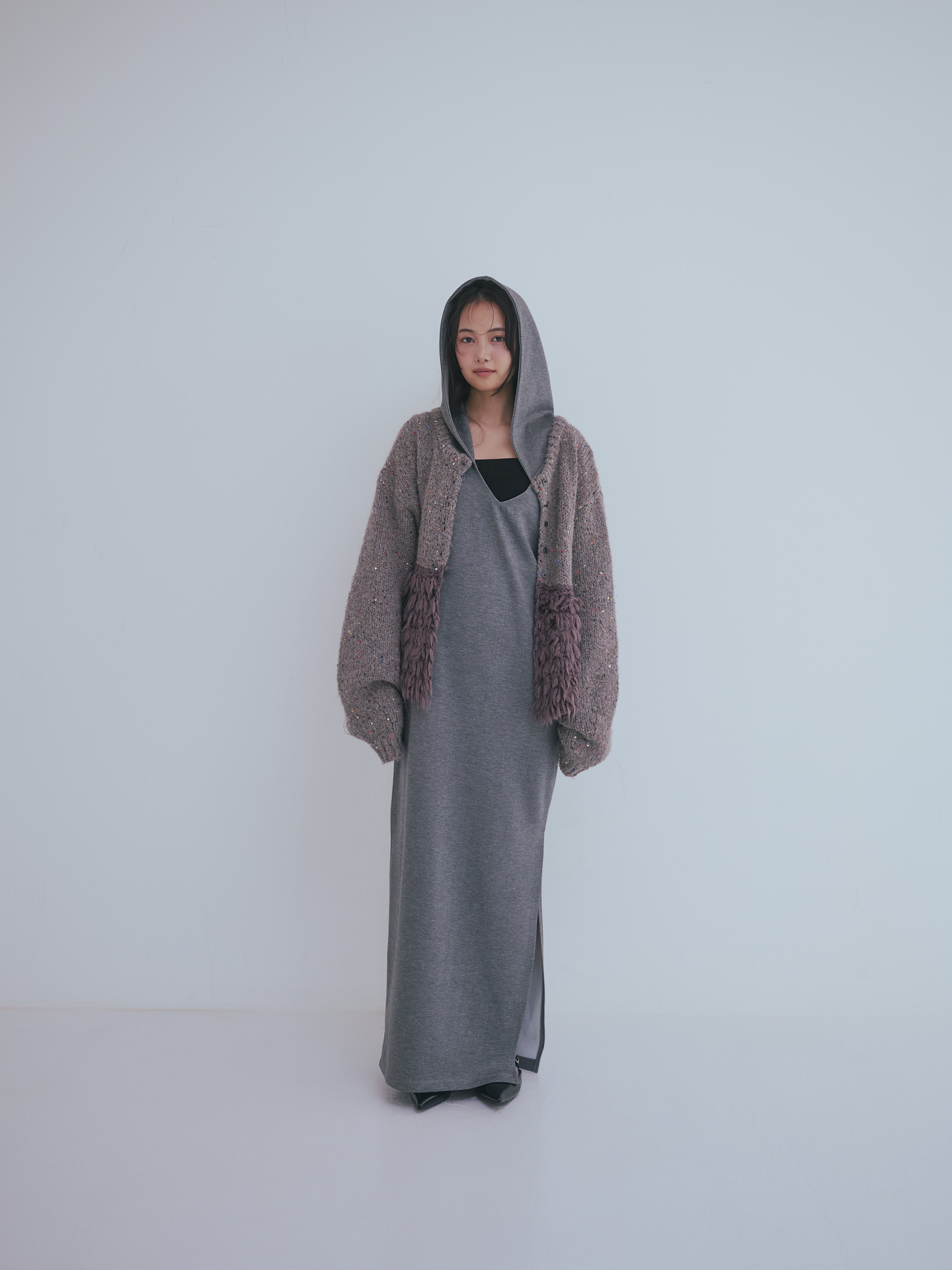 fringe design gritter knit
