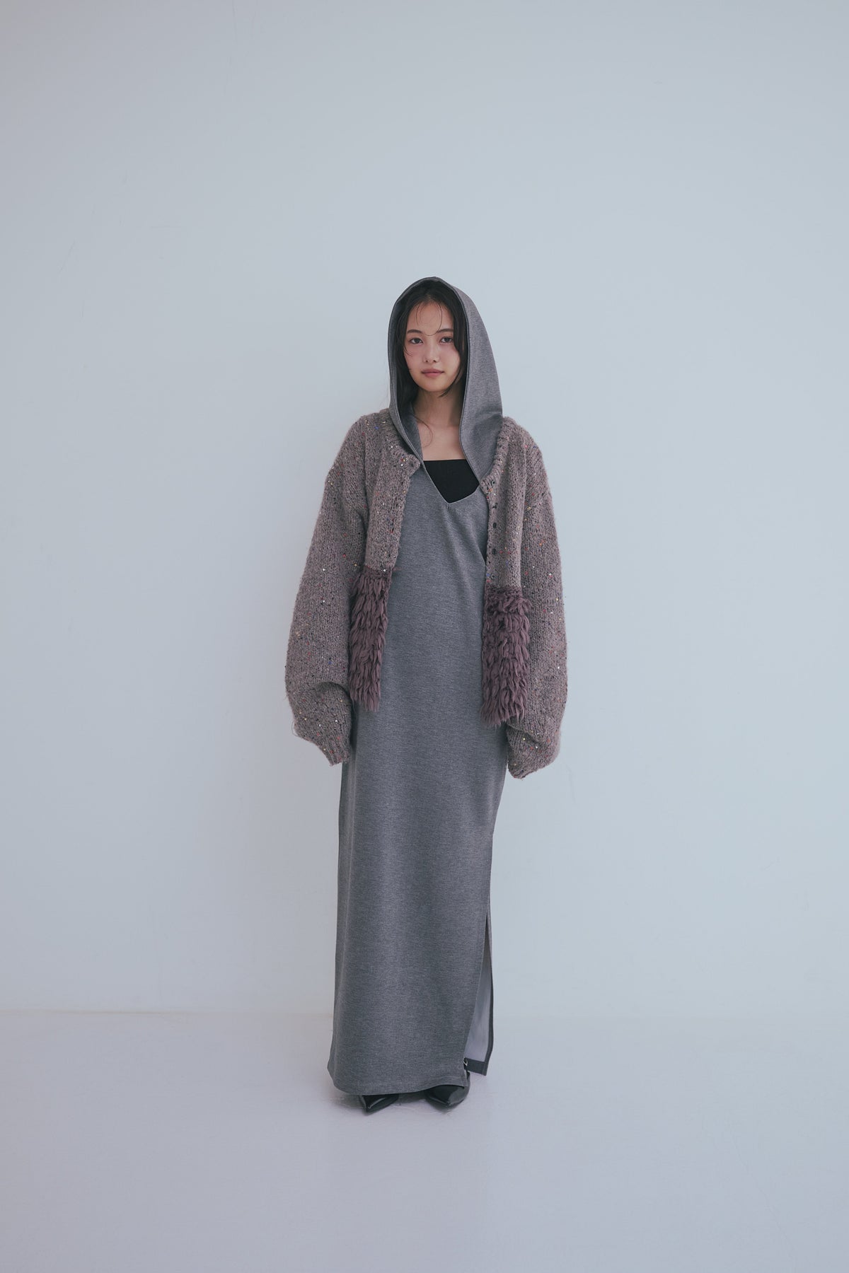 fringe design gritter knit