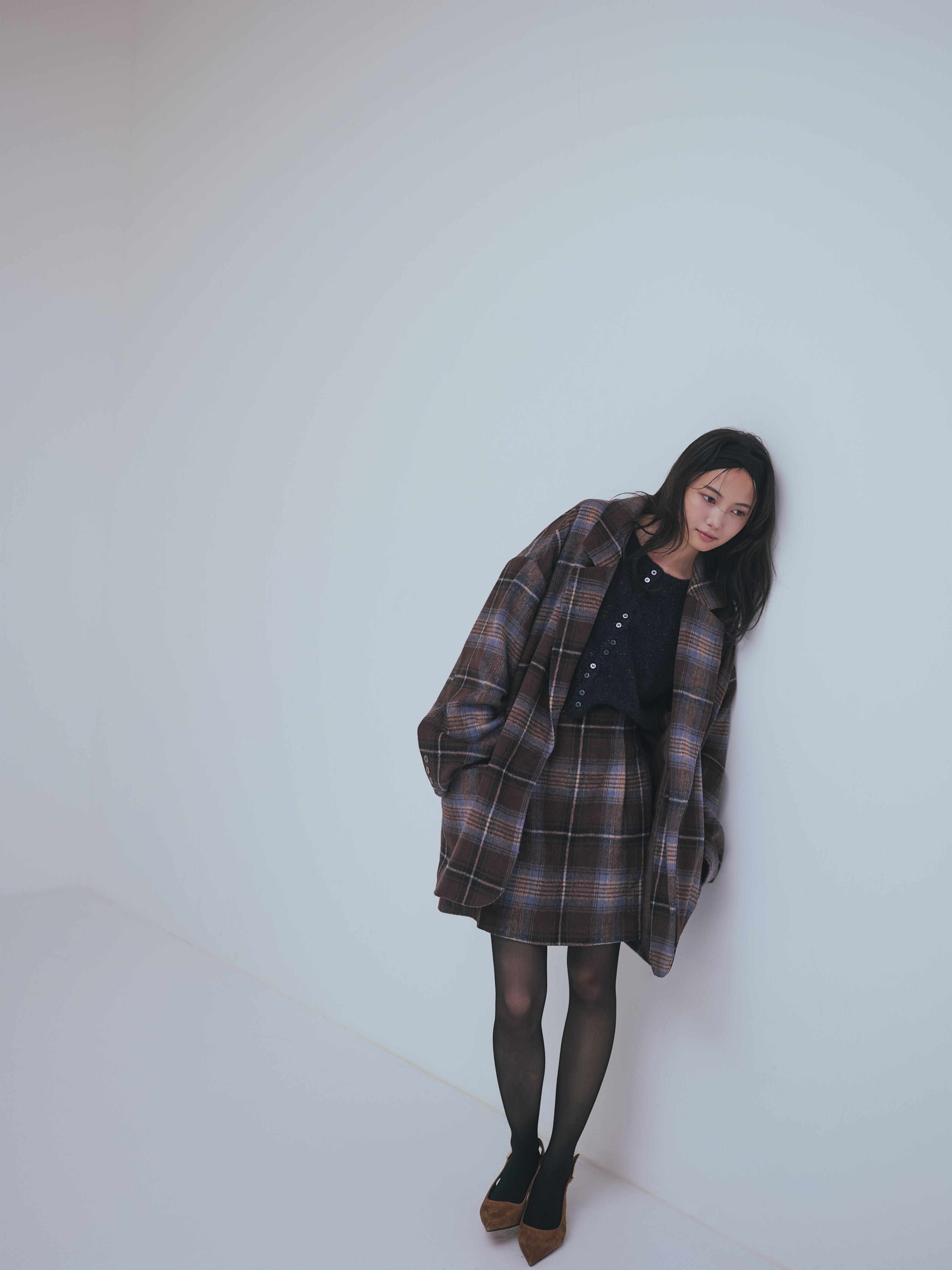 checked mini skirt