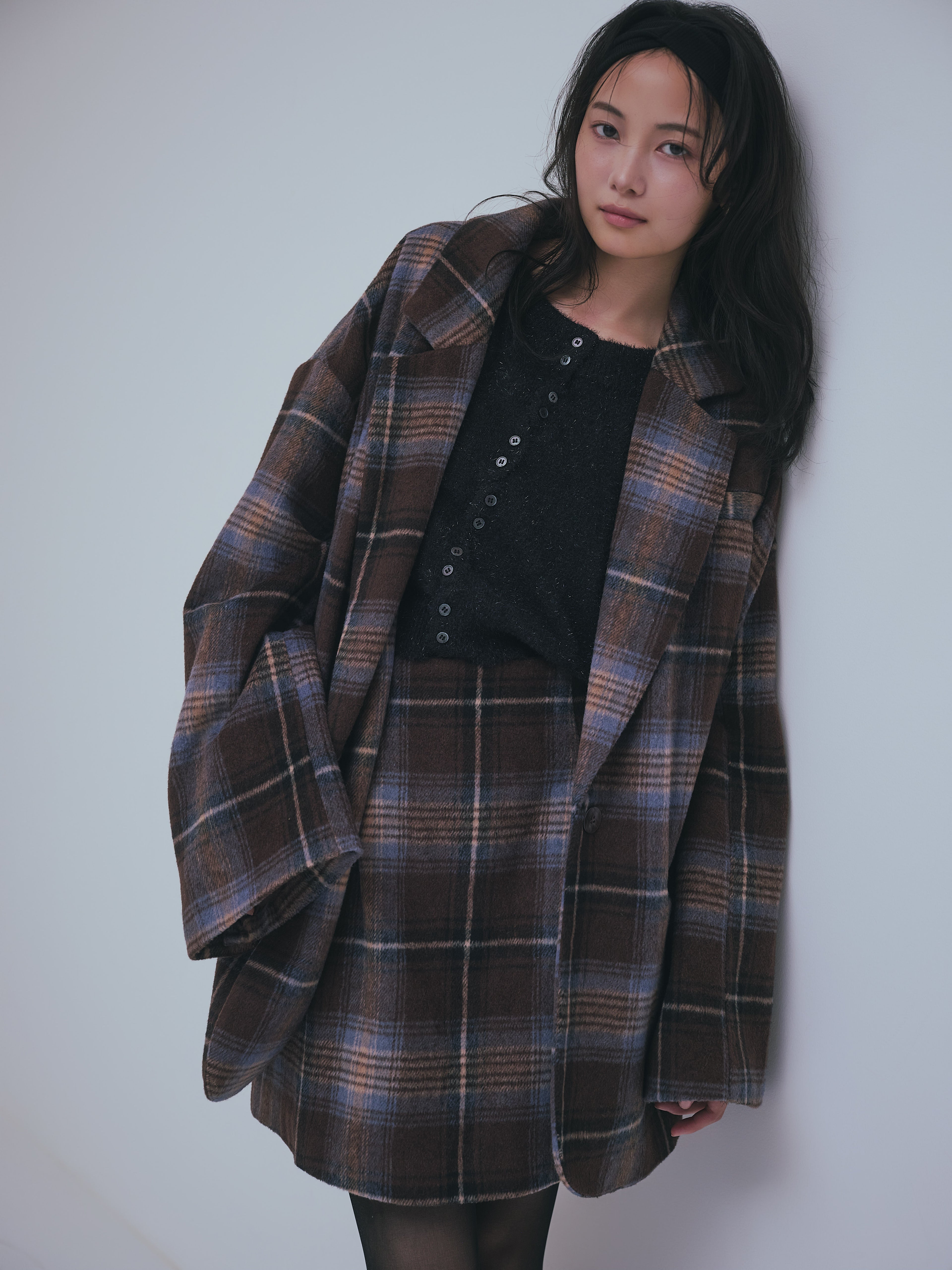 checked mini skirt
