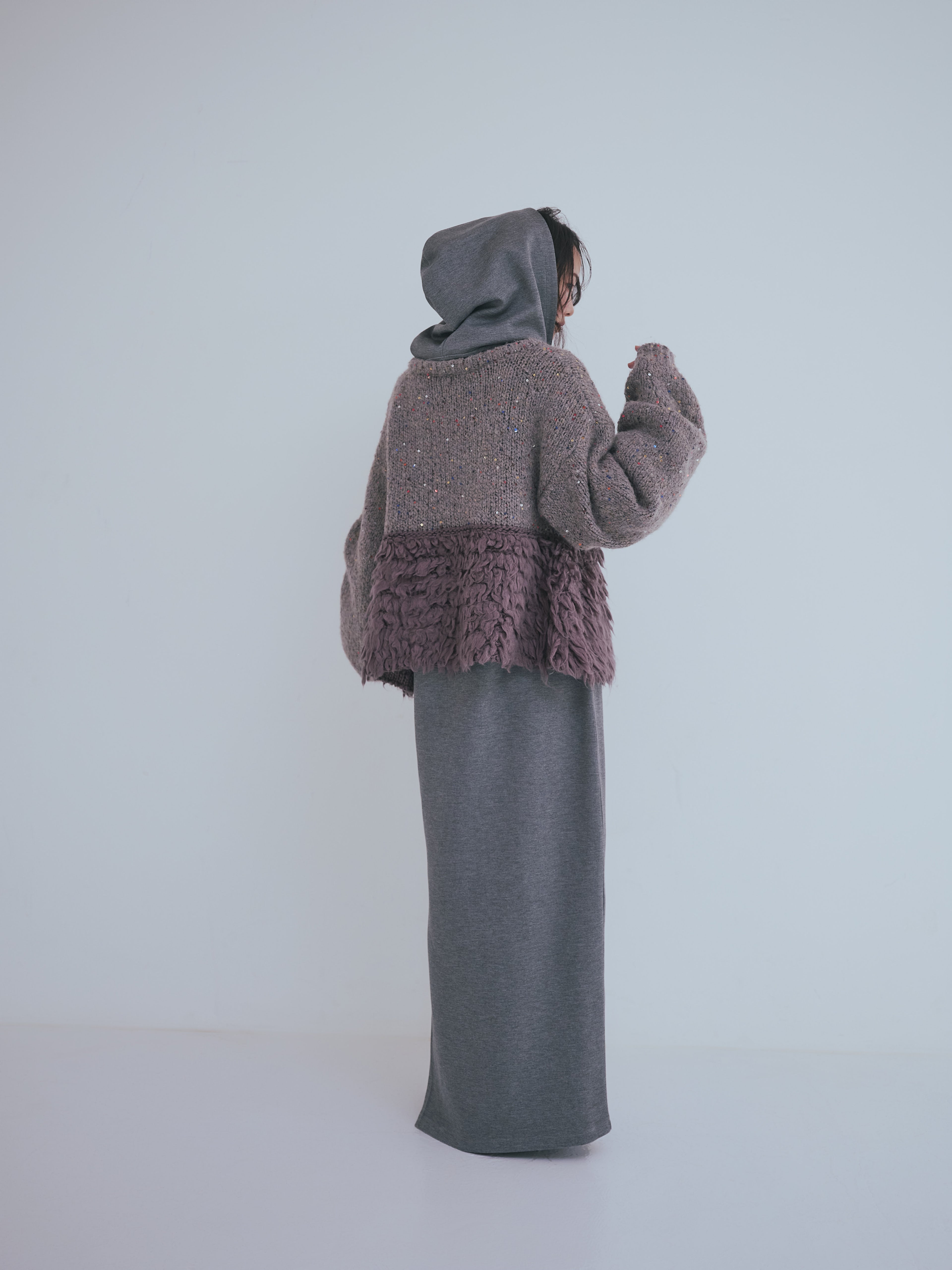 fringe design gritter knit
