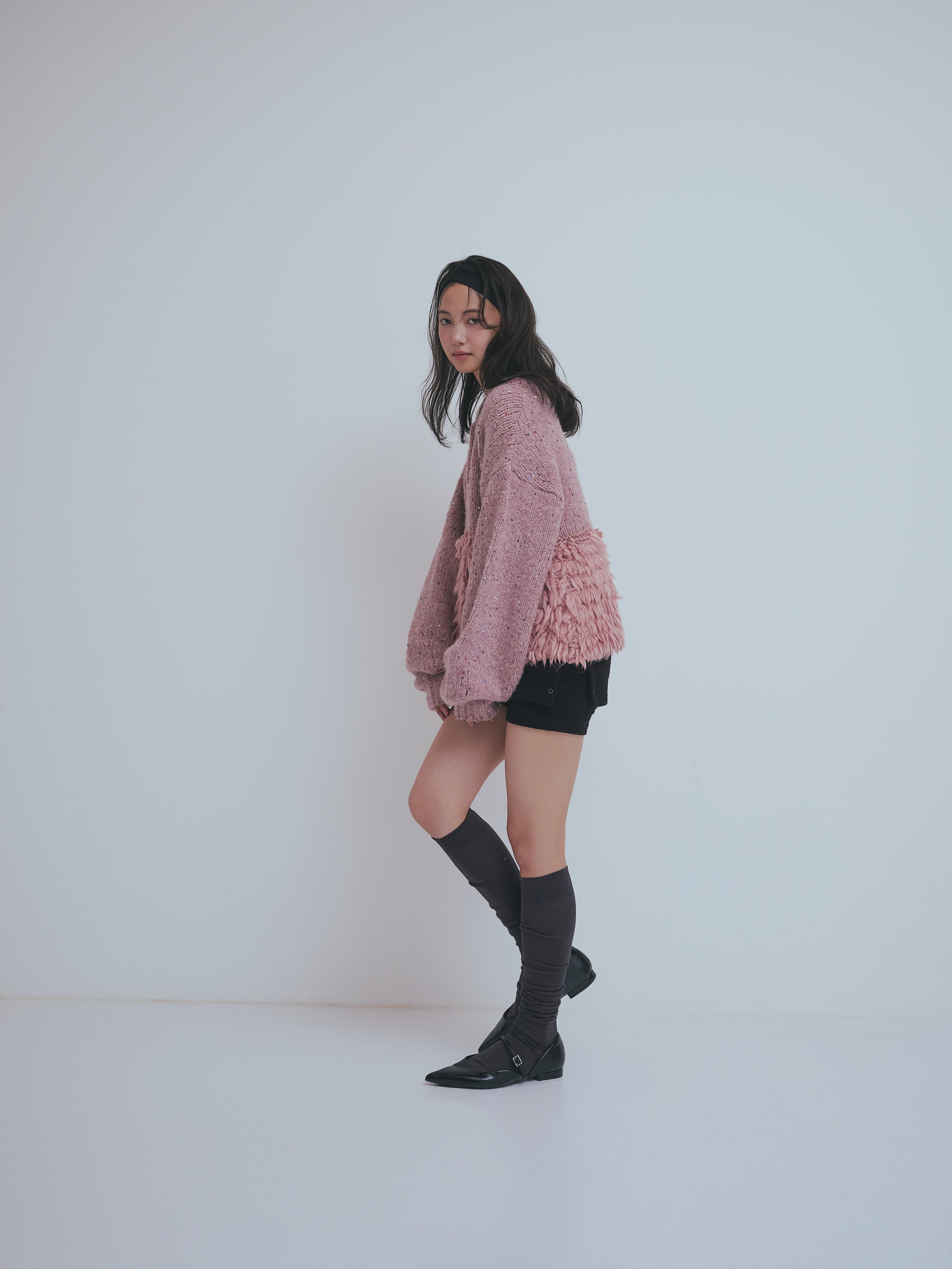 fringe design gritter knit