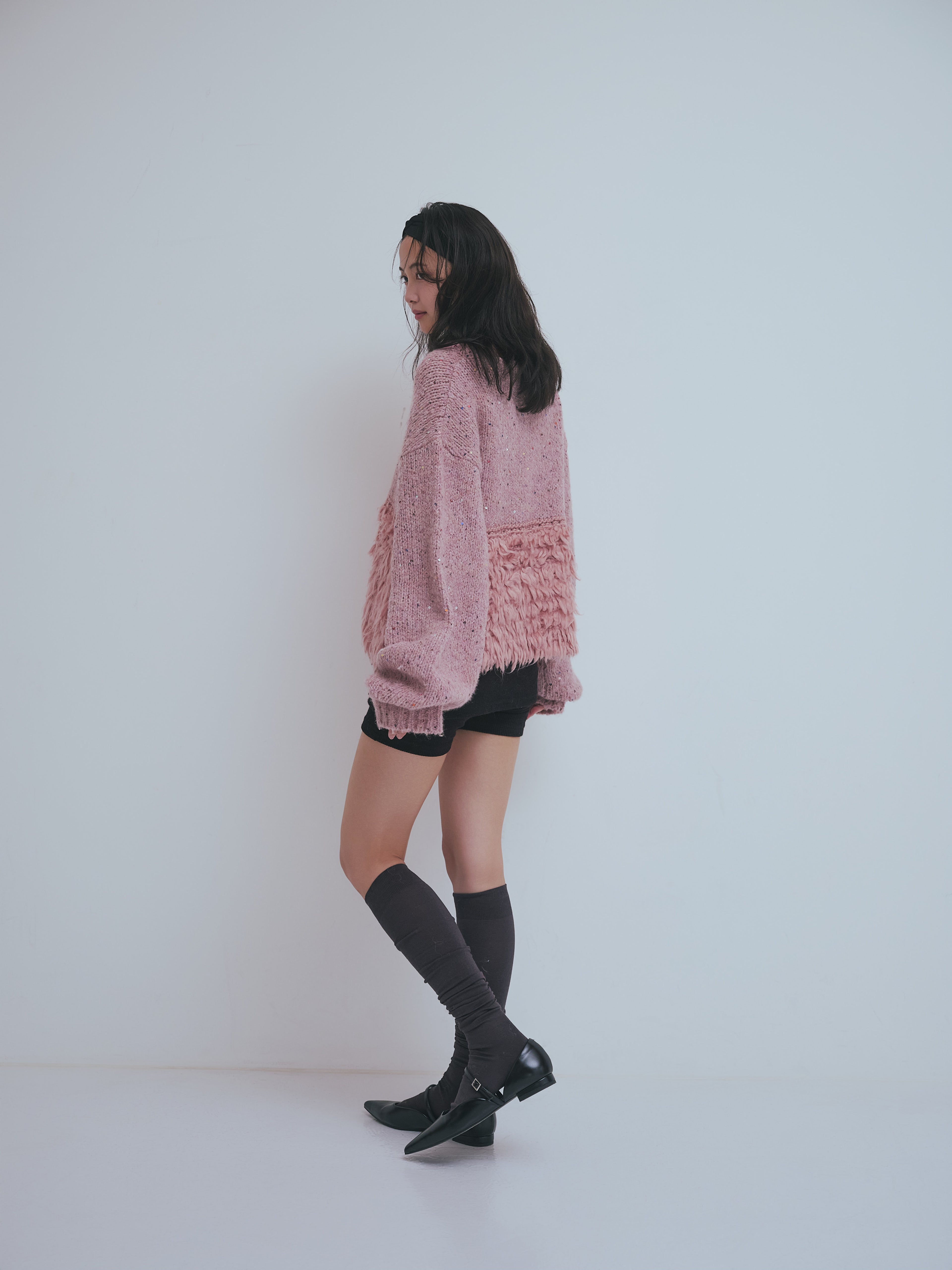 fringe design gritter knit