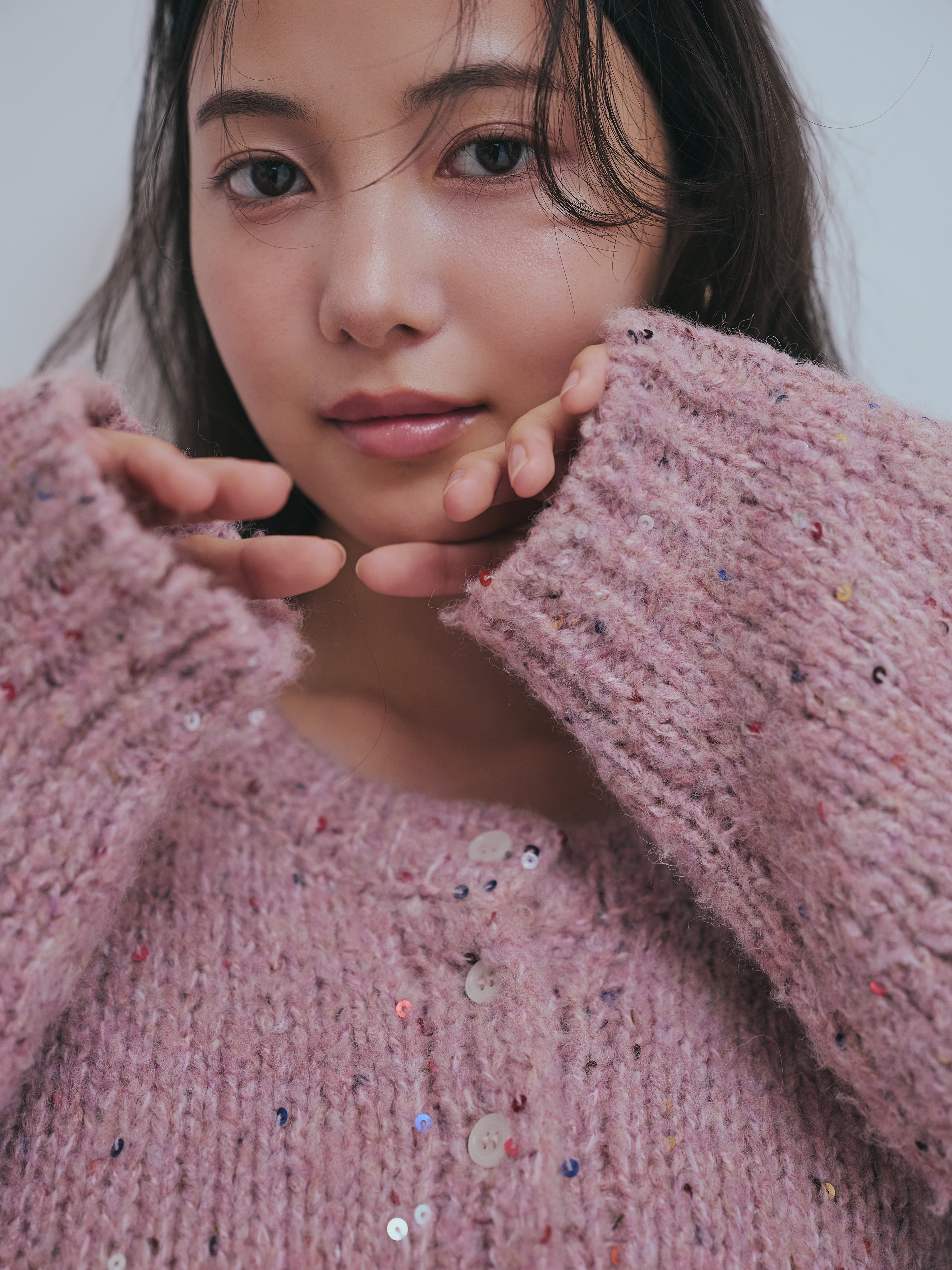 fringe design gritter knit