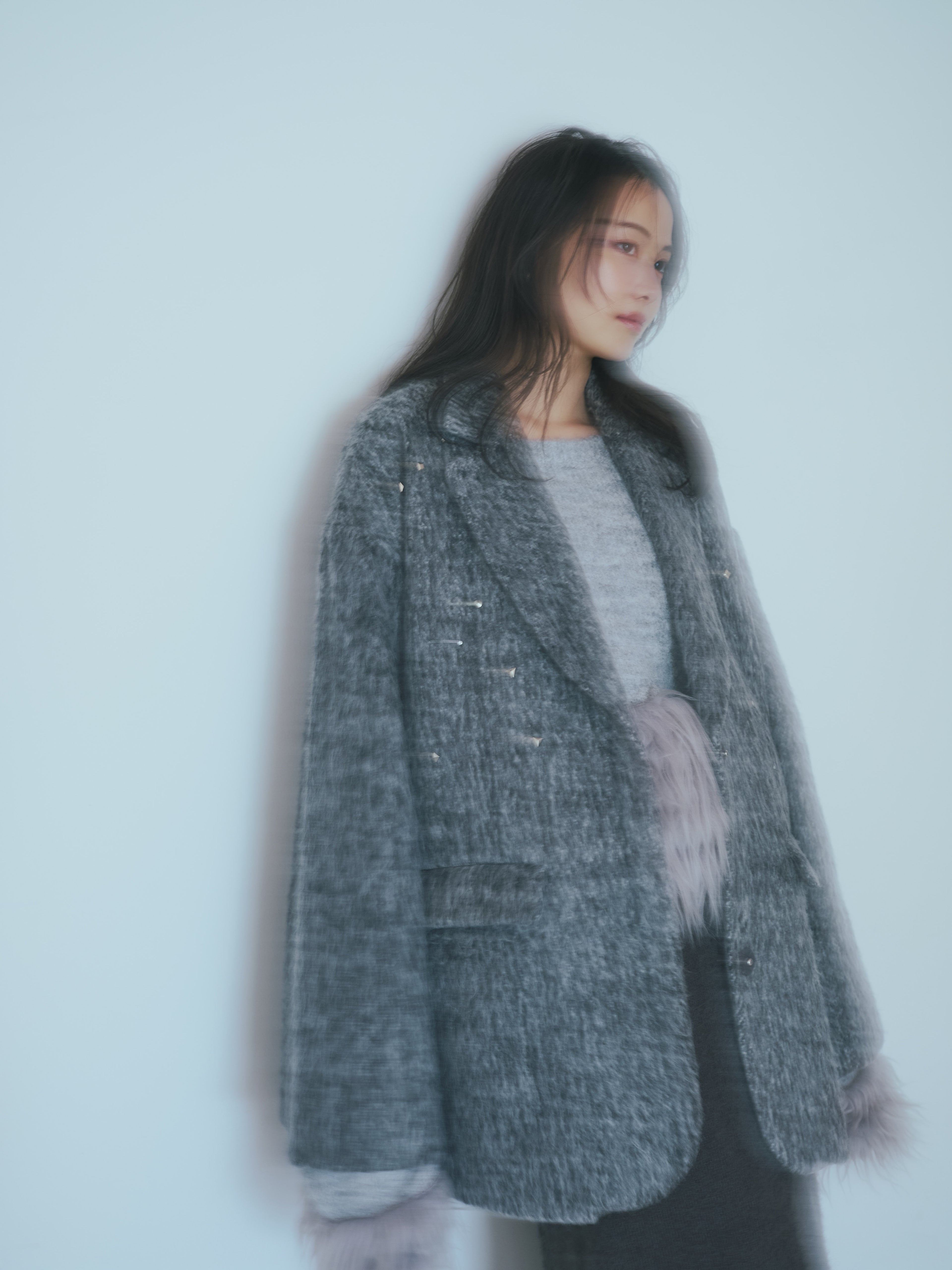 shaggy studs coat jacket