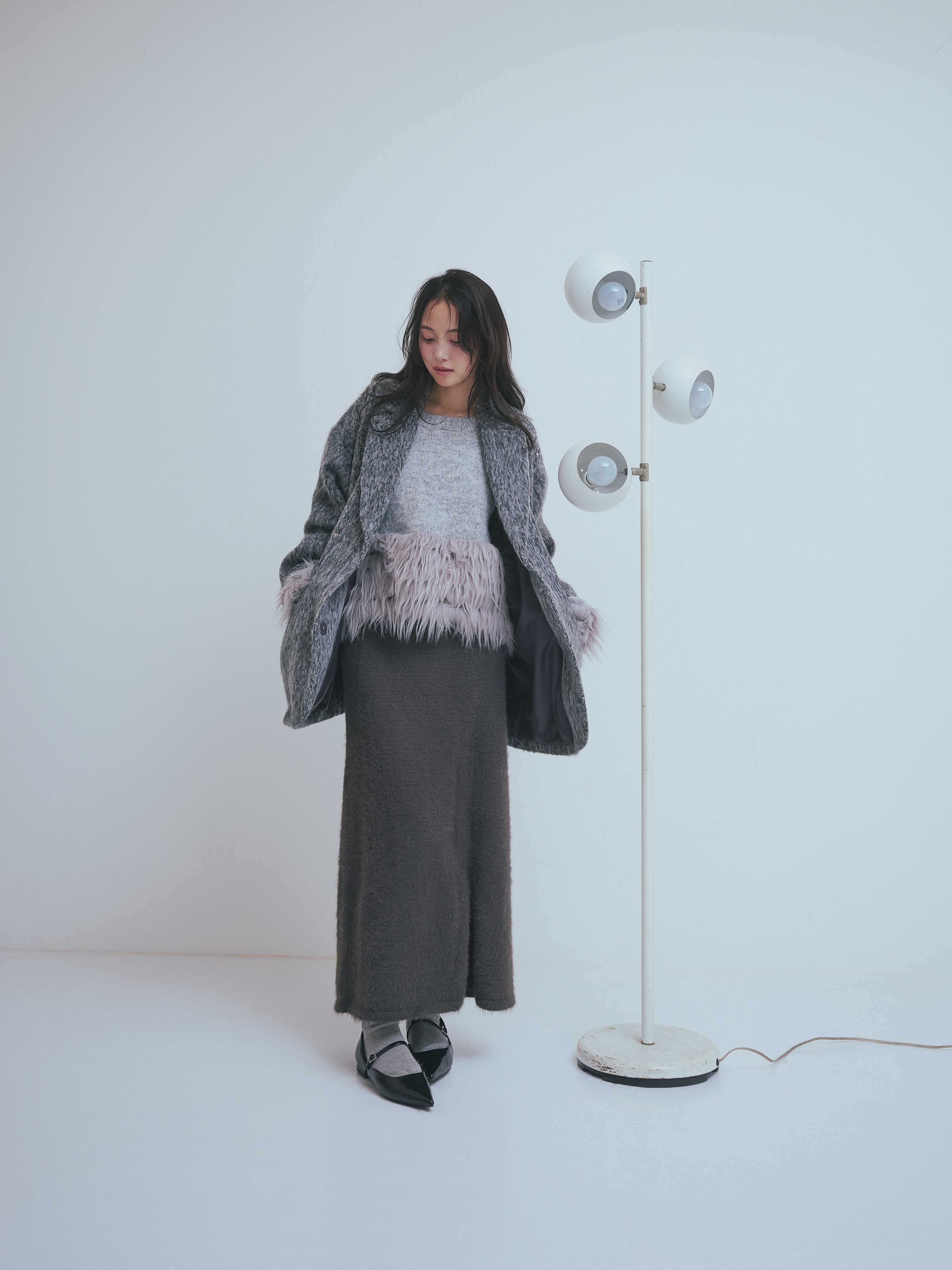 shaggy studs coat jacket