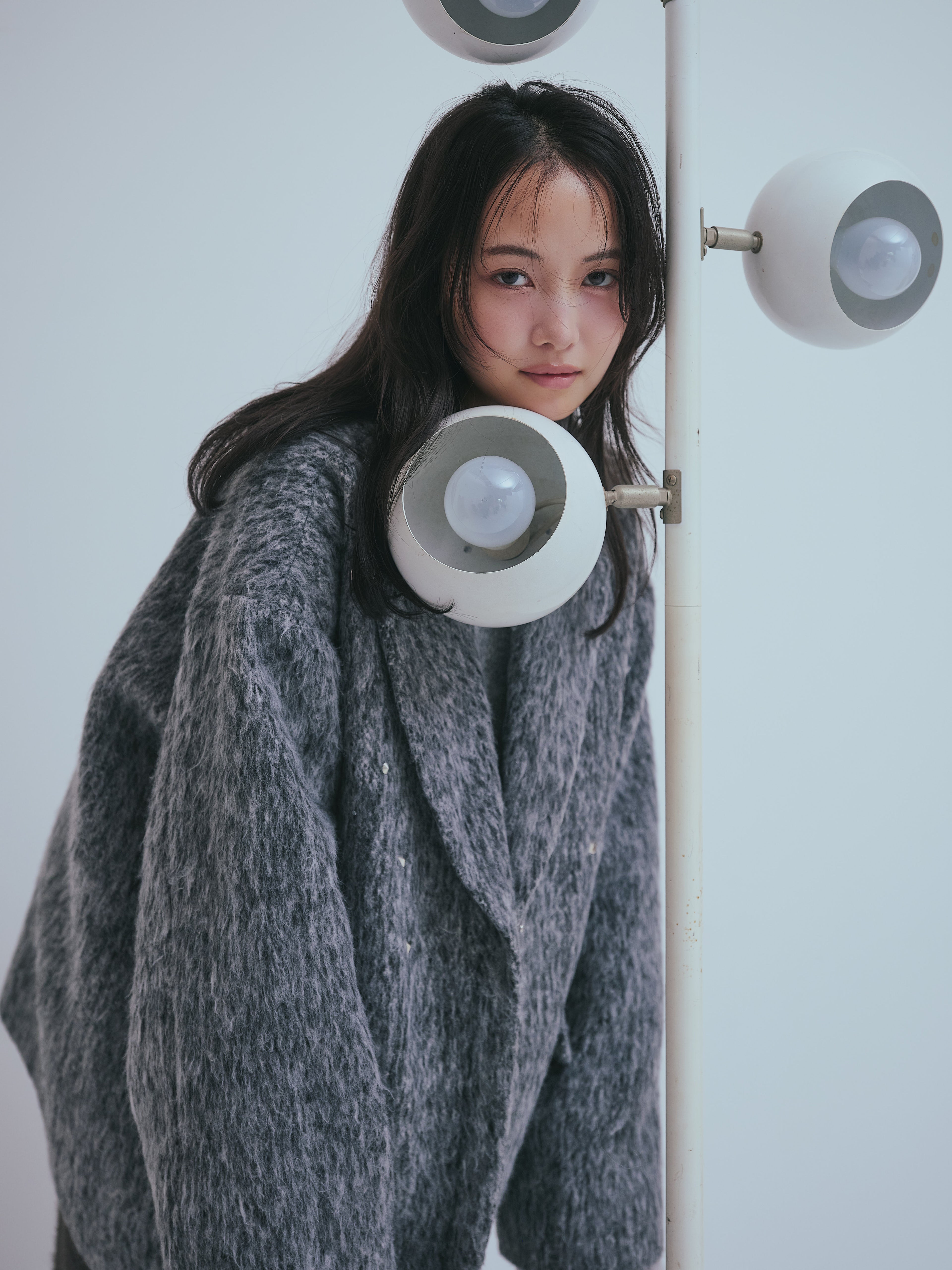 shaggy studs coat jacket