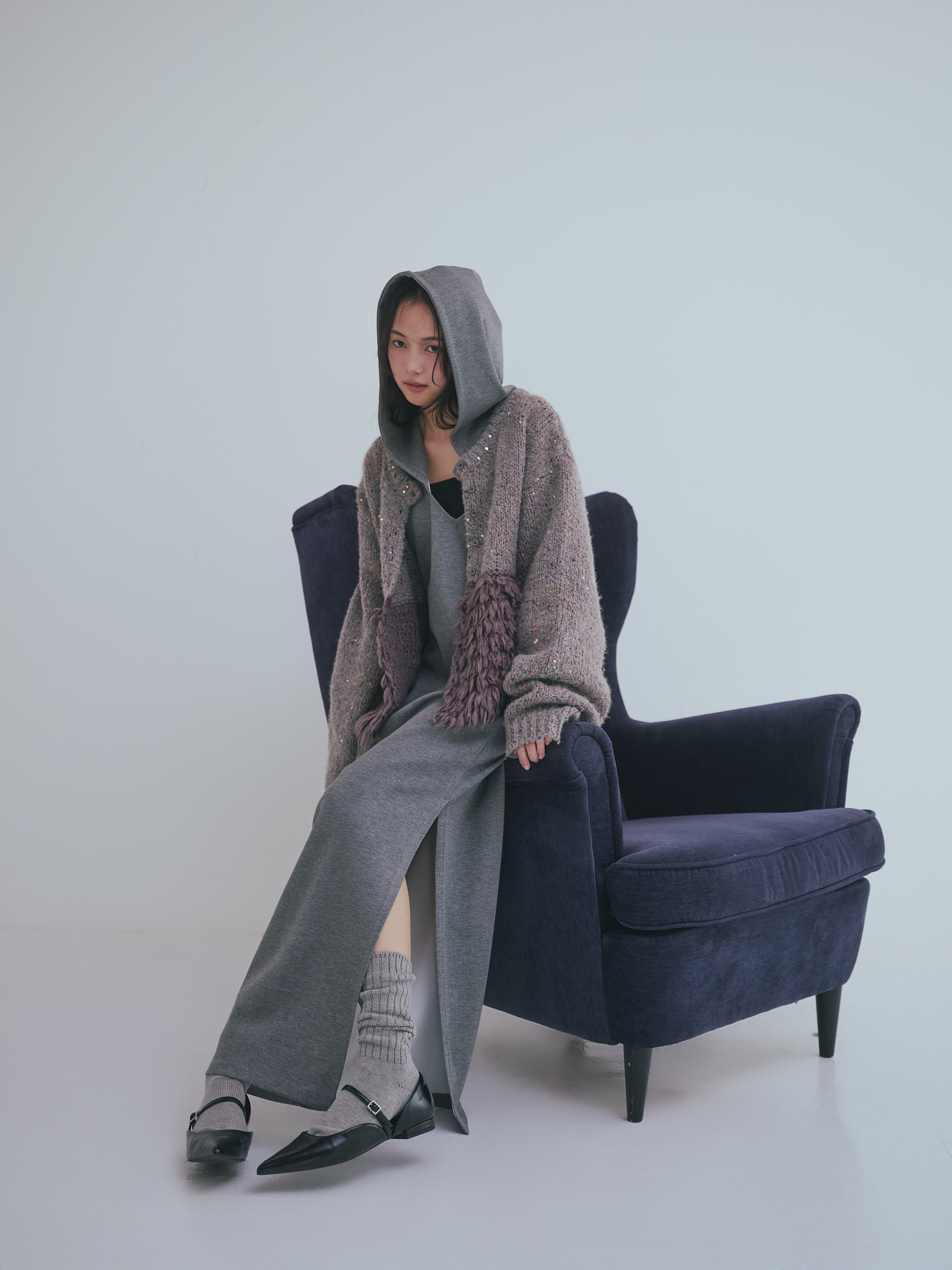 fringe design gritter knit