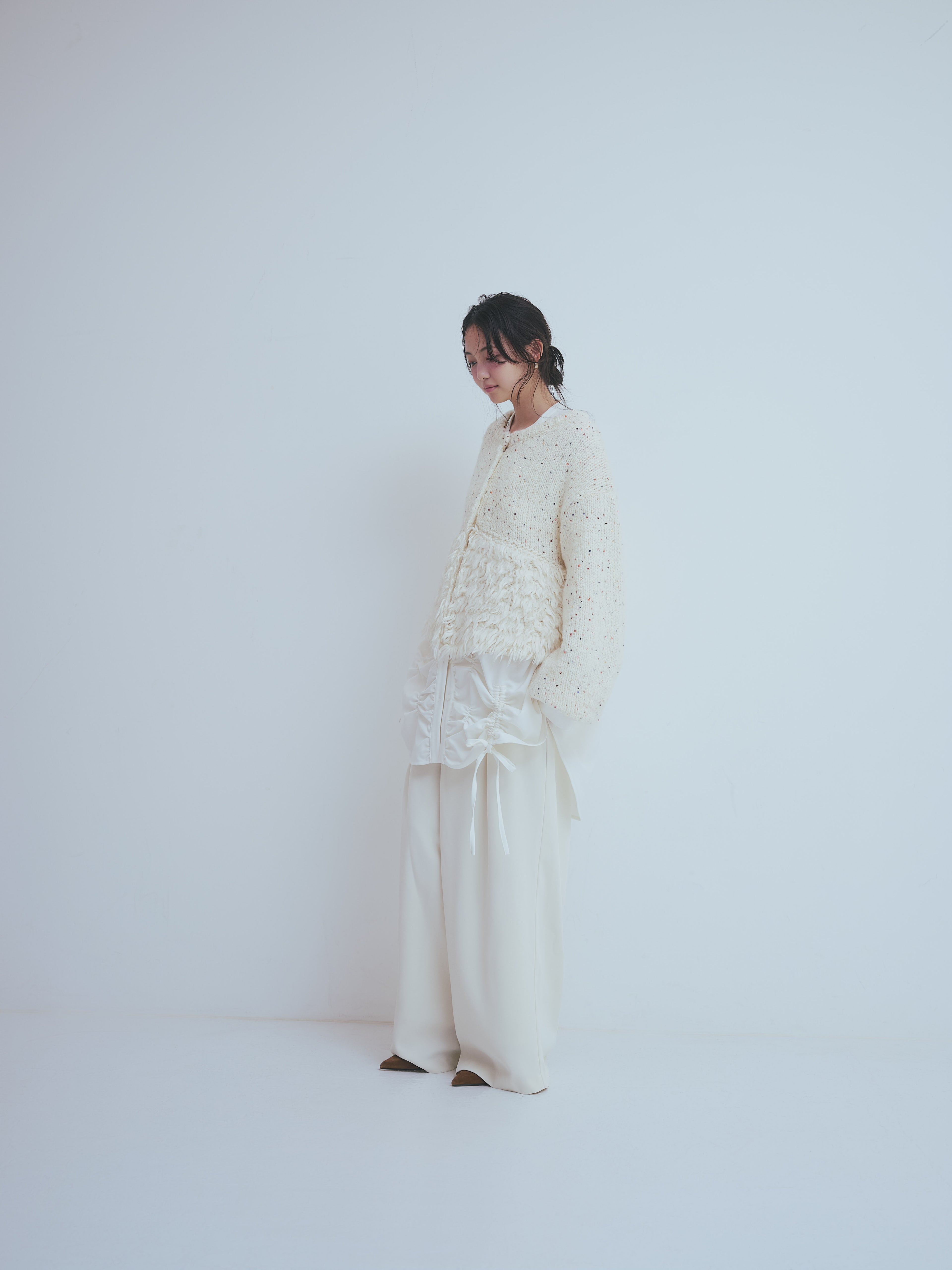 fringe design gritter knit