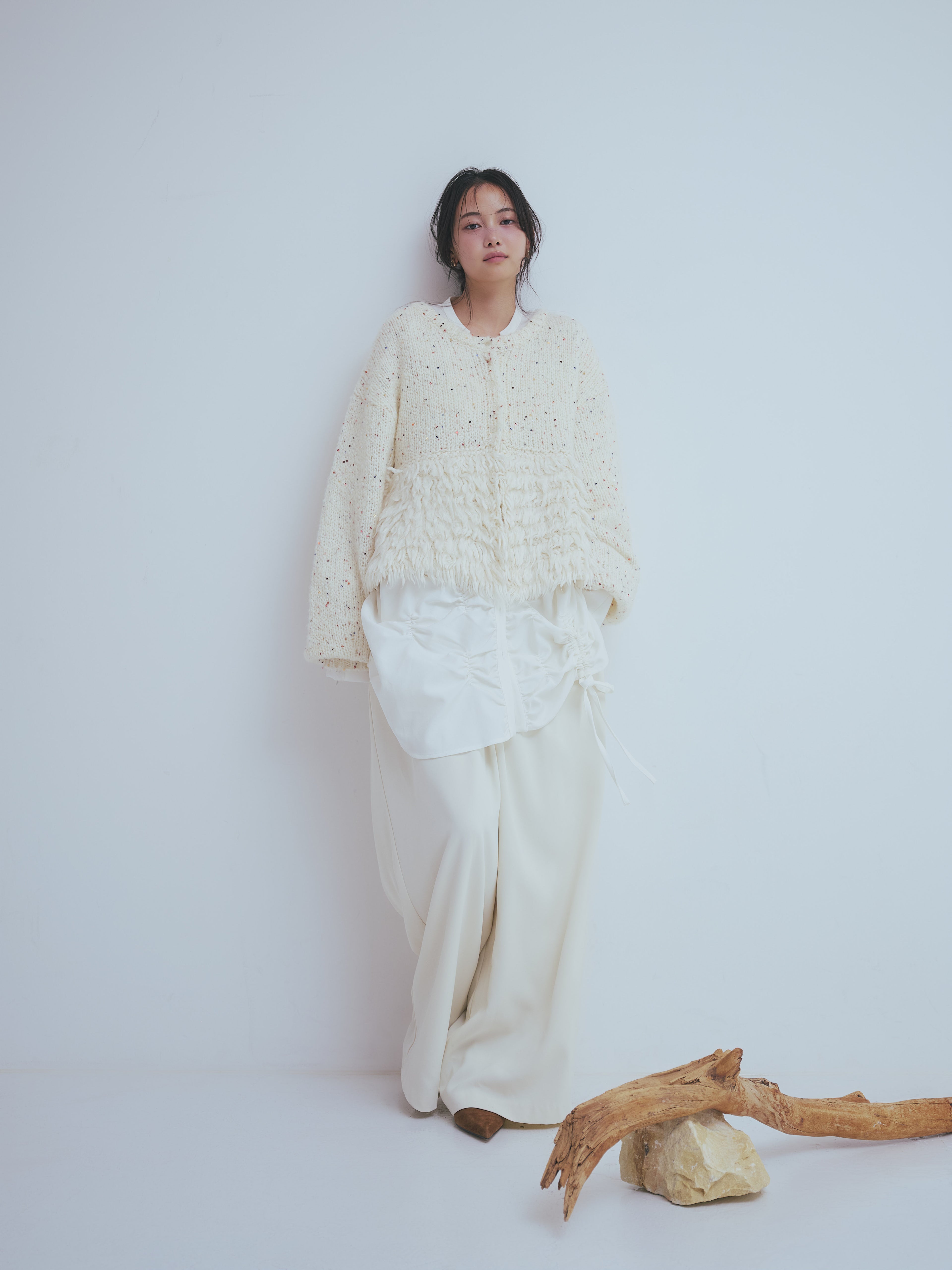 fringe design gritter knit