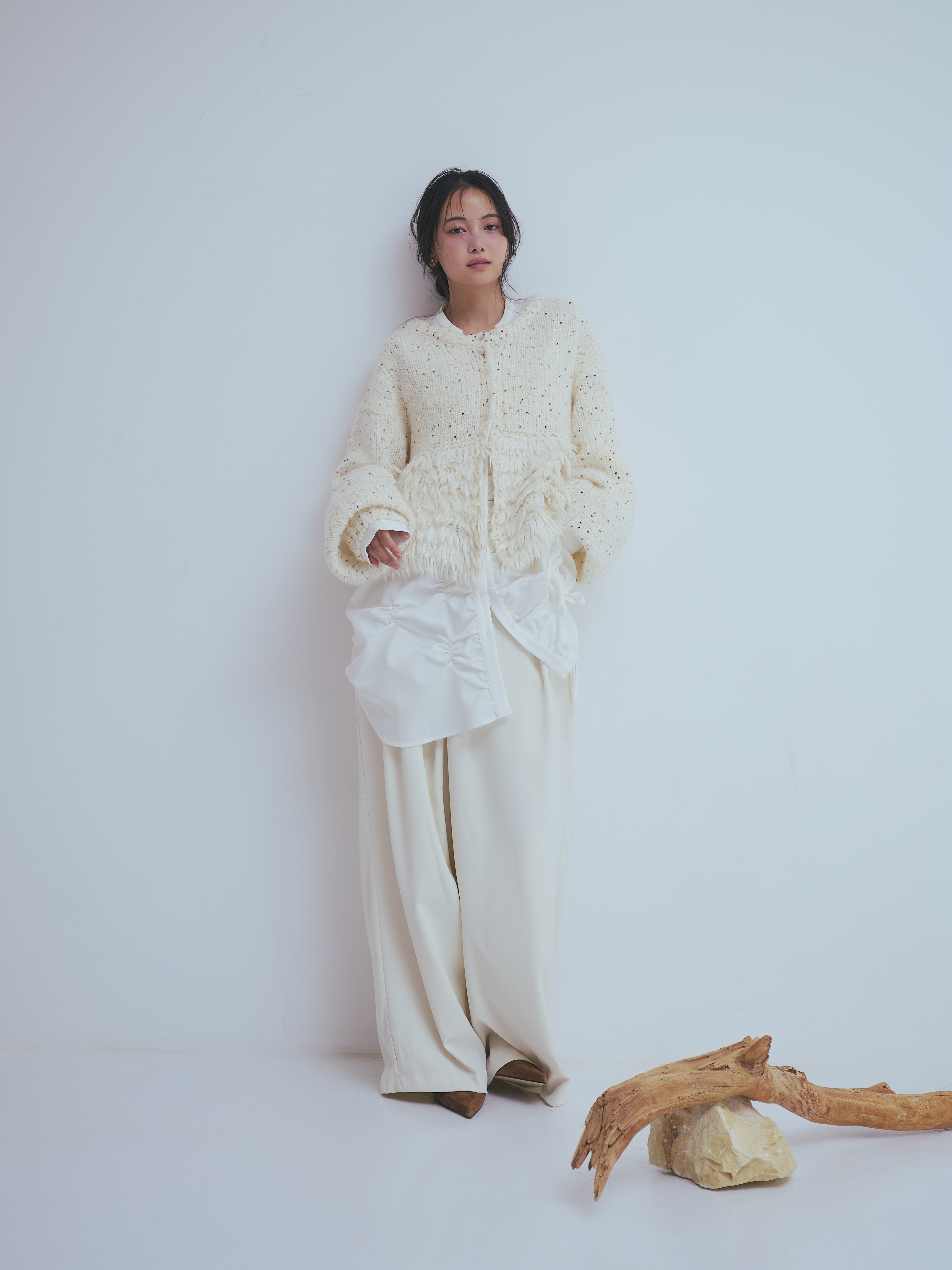fringe design gritter knit