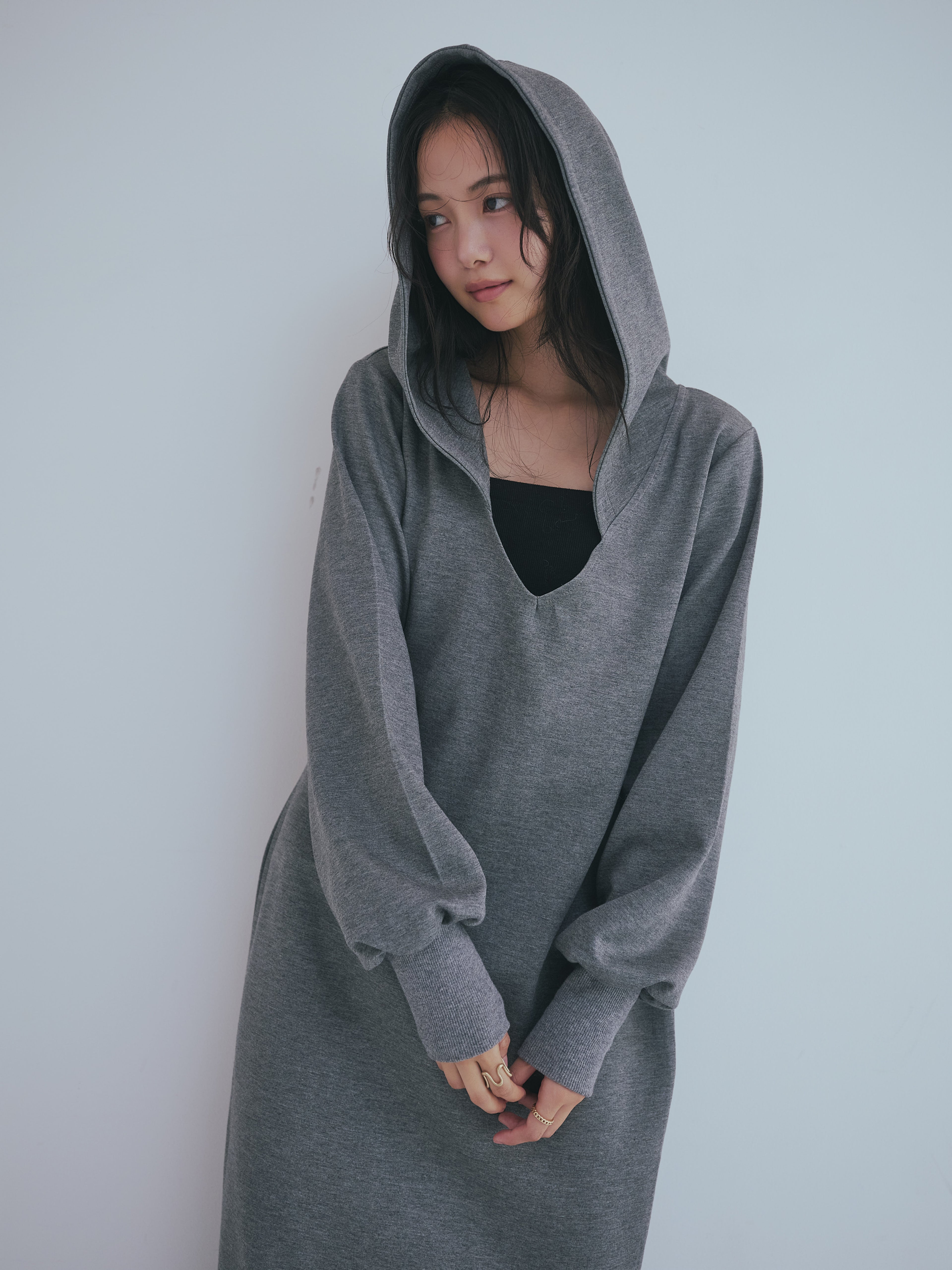 sweat hoodie lady one-piece