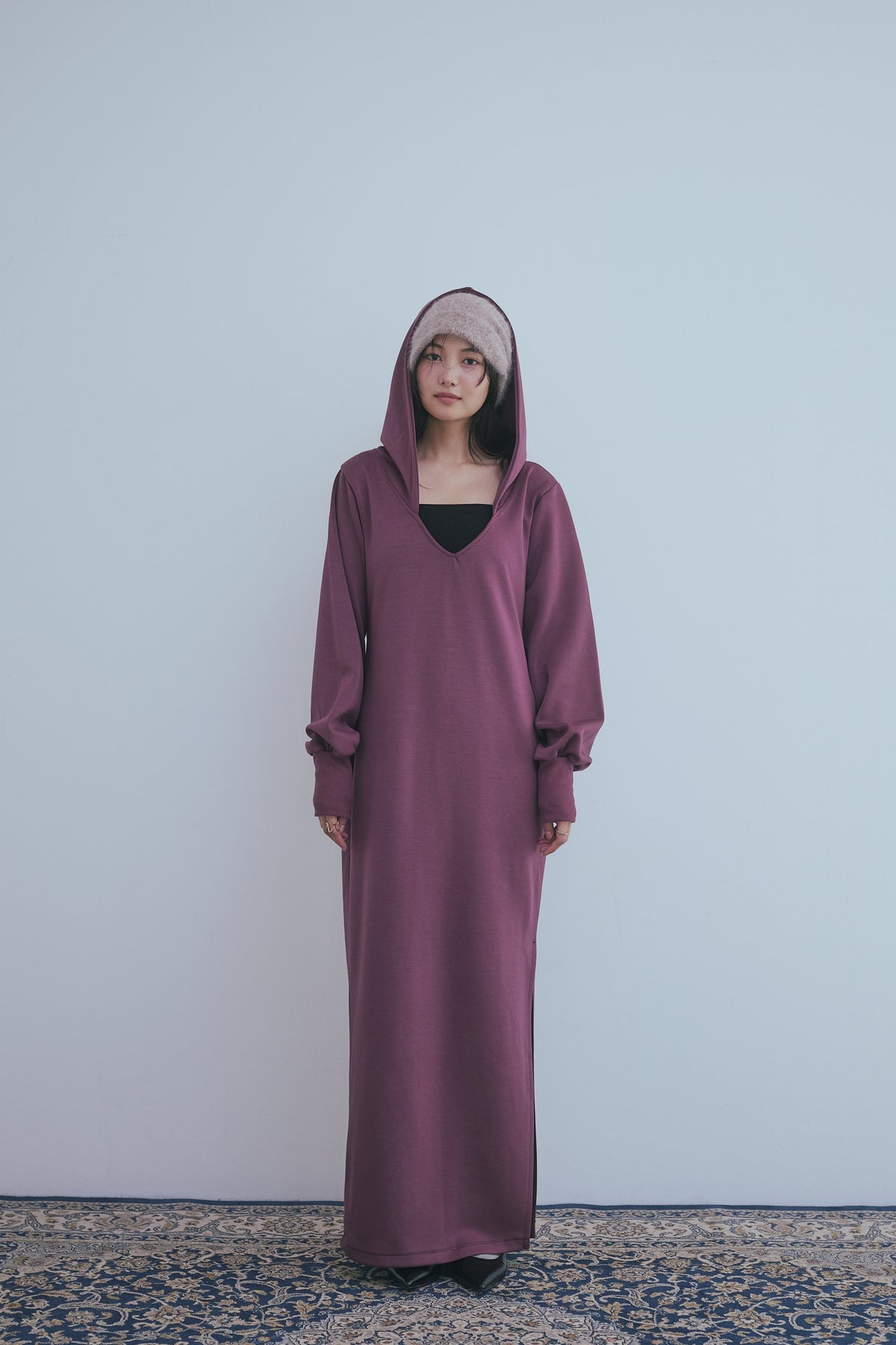 sweat hoodie lady one-piece