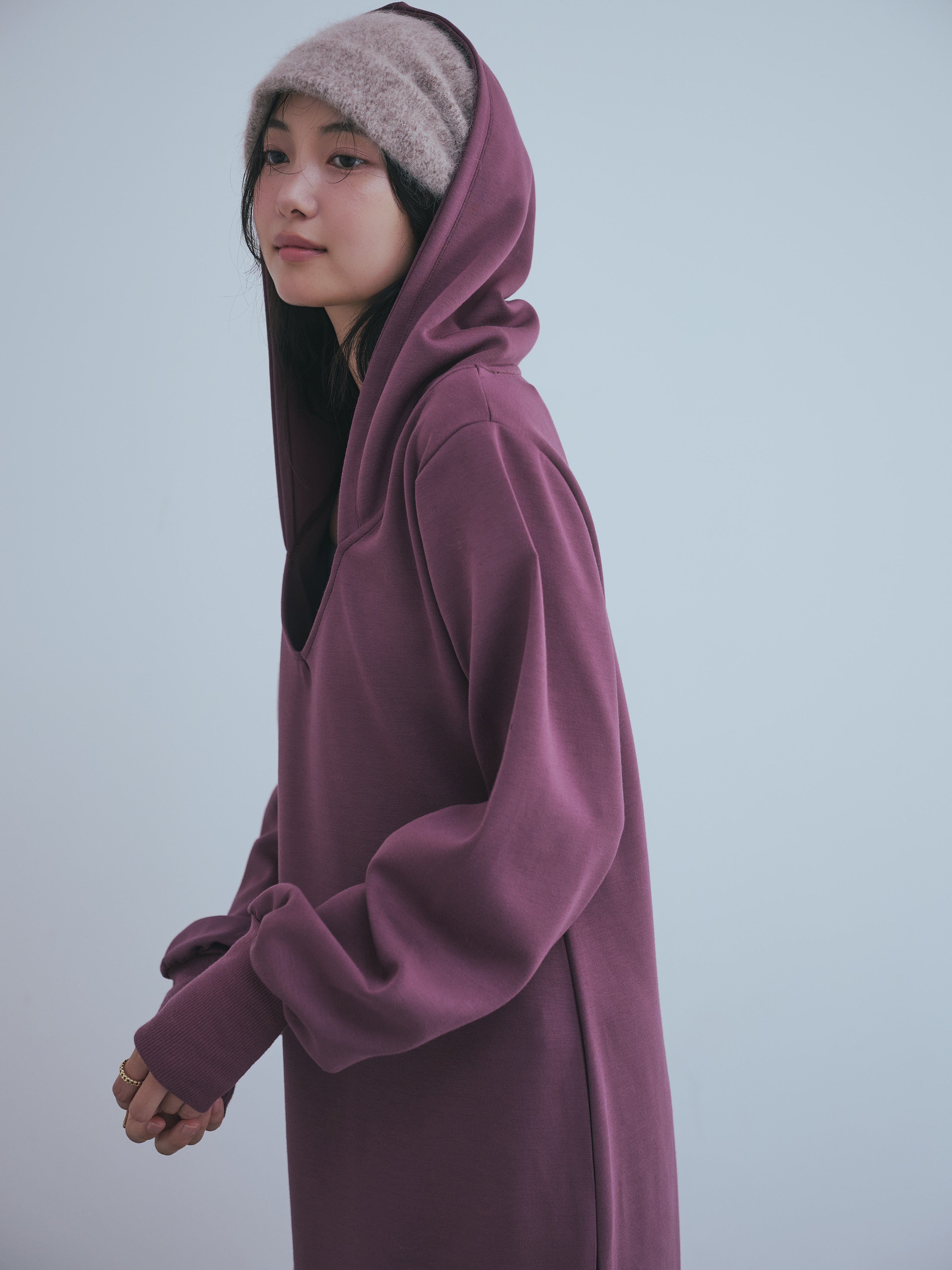 sweat hoodie lady one-piece