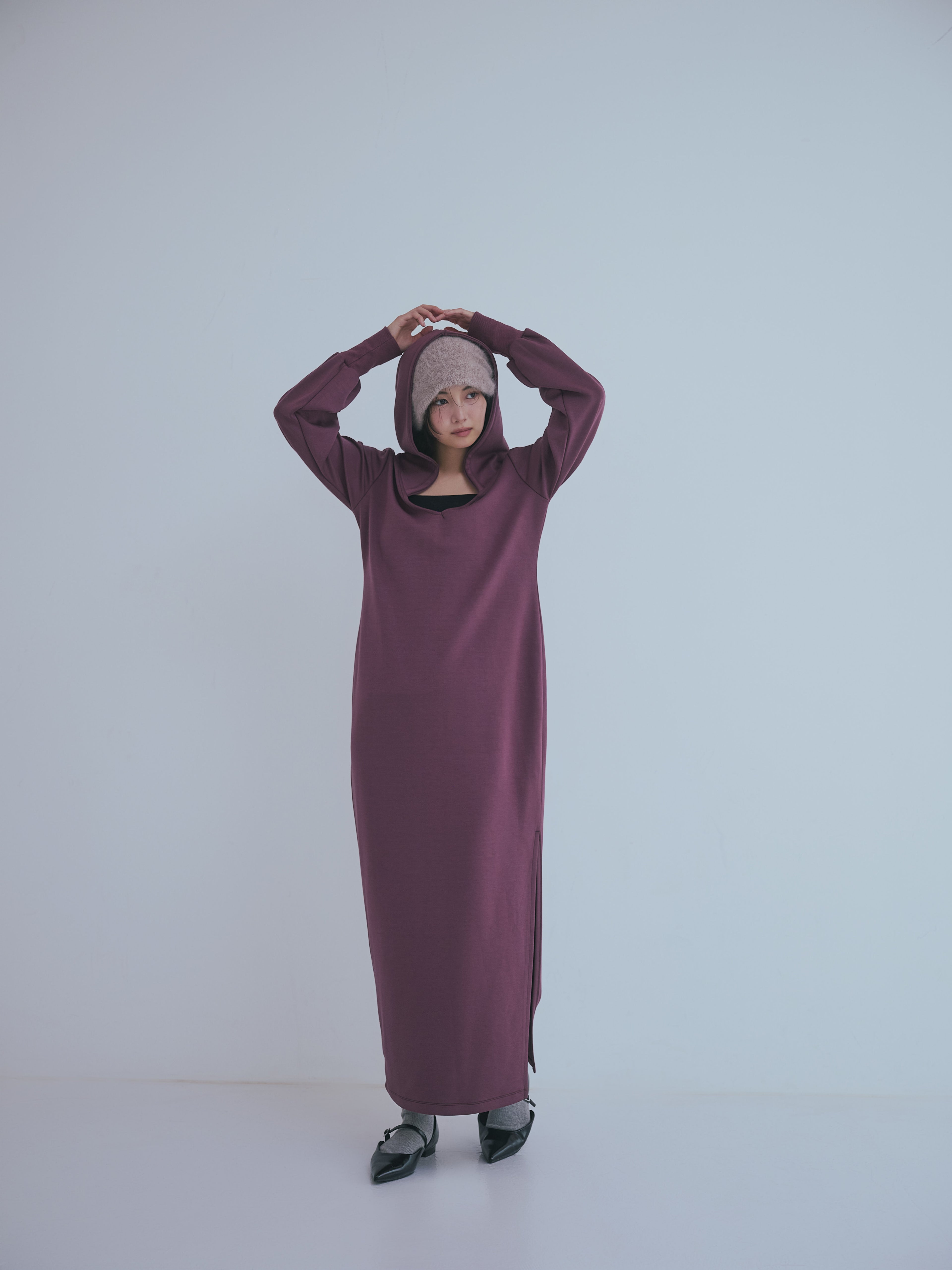 sweat hoodie lady one-piece
