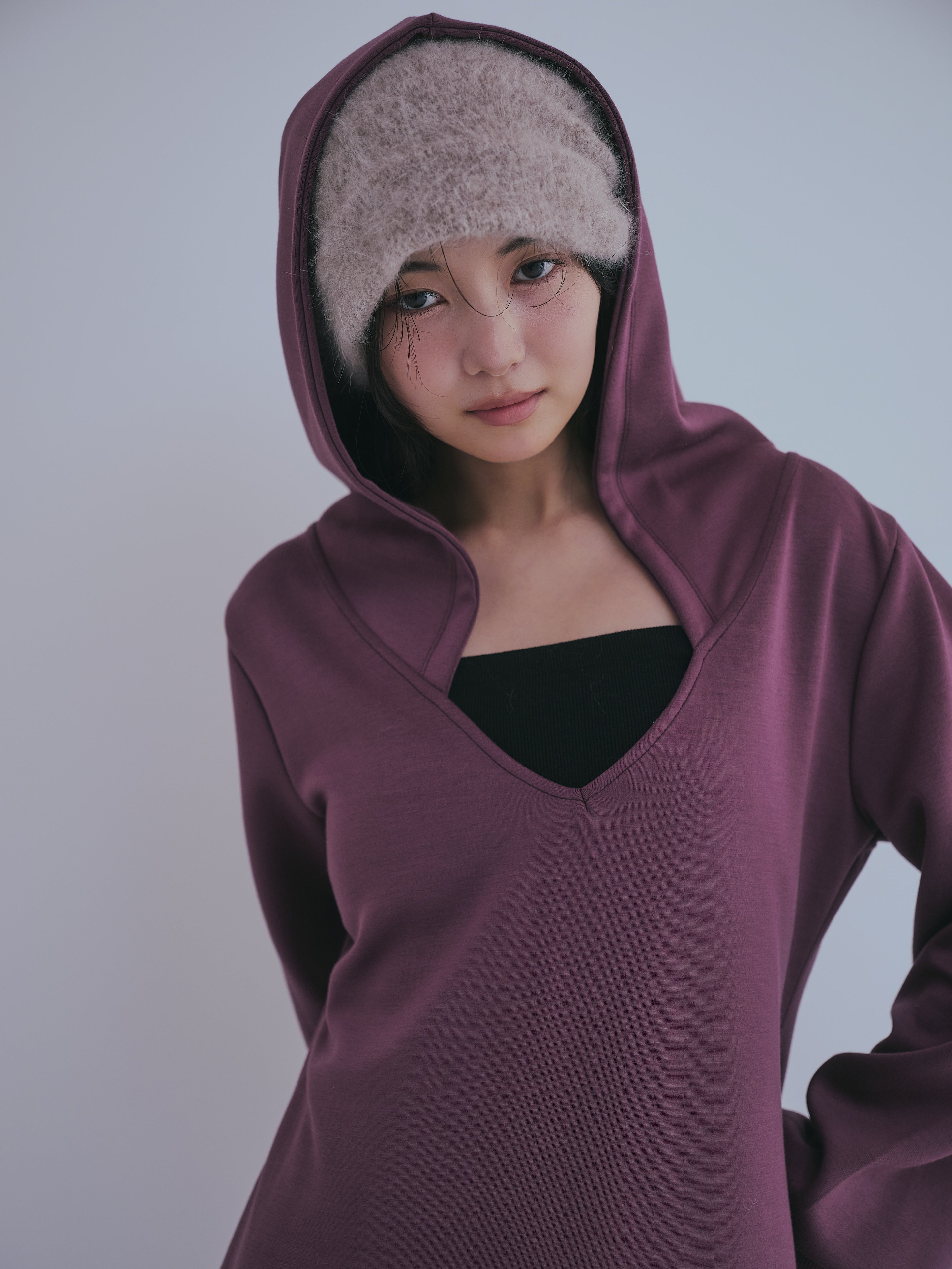 sweat hoodie lady one-piece