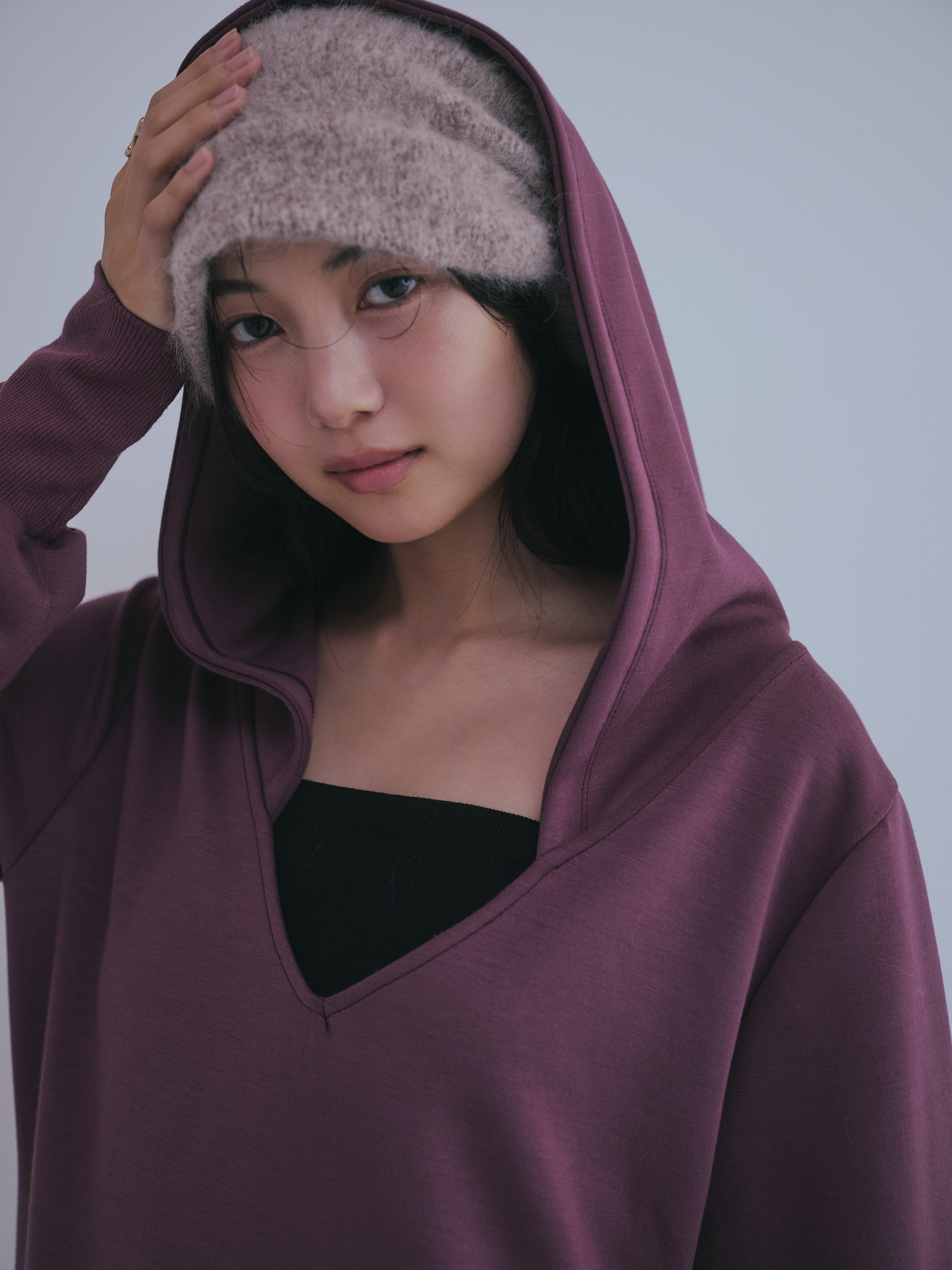 sweat hoodie lady one-piece