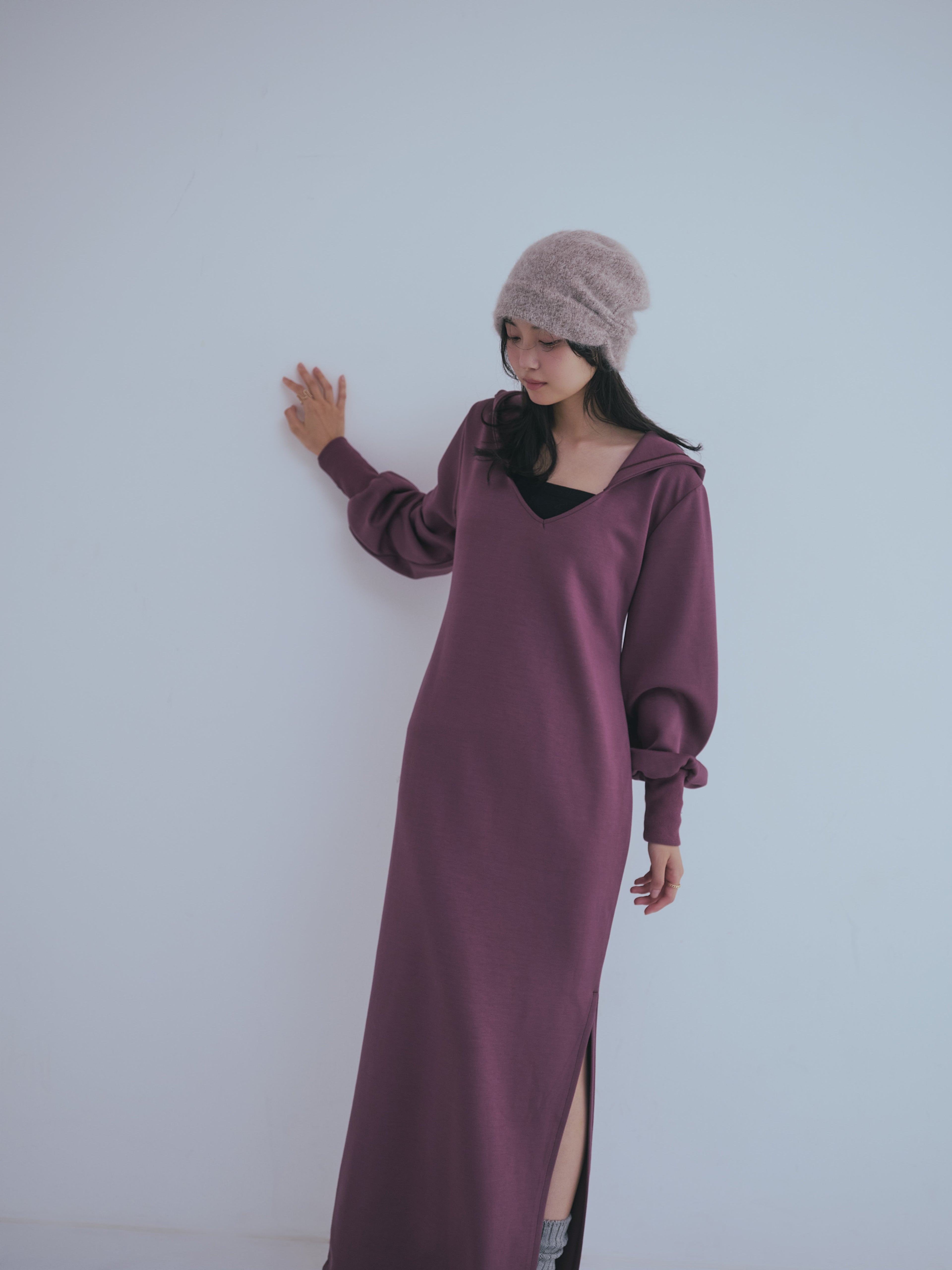 sweat hoodie lady one-piece