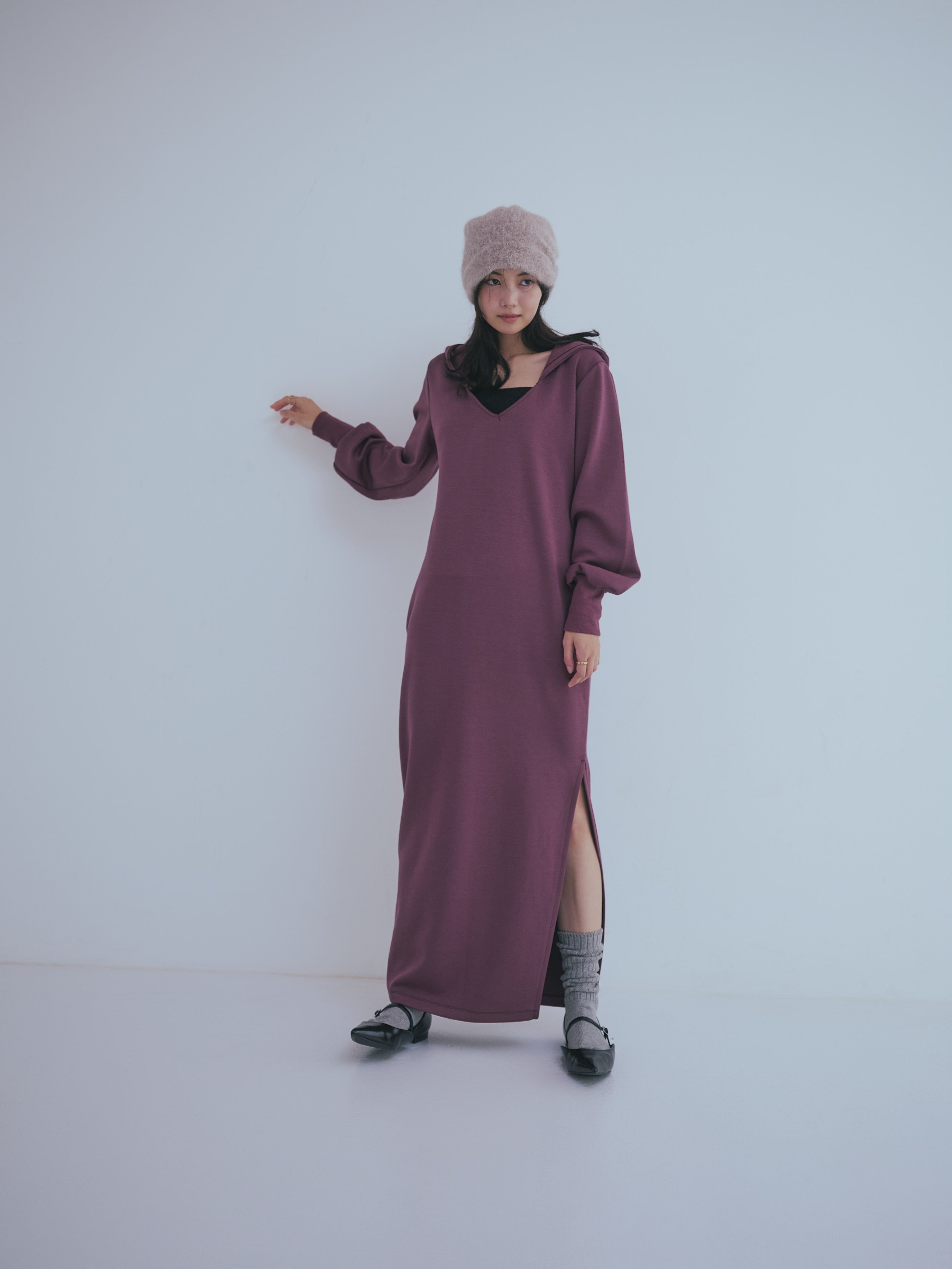 sweat hoodie lady one-piece