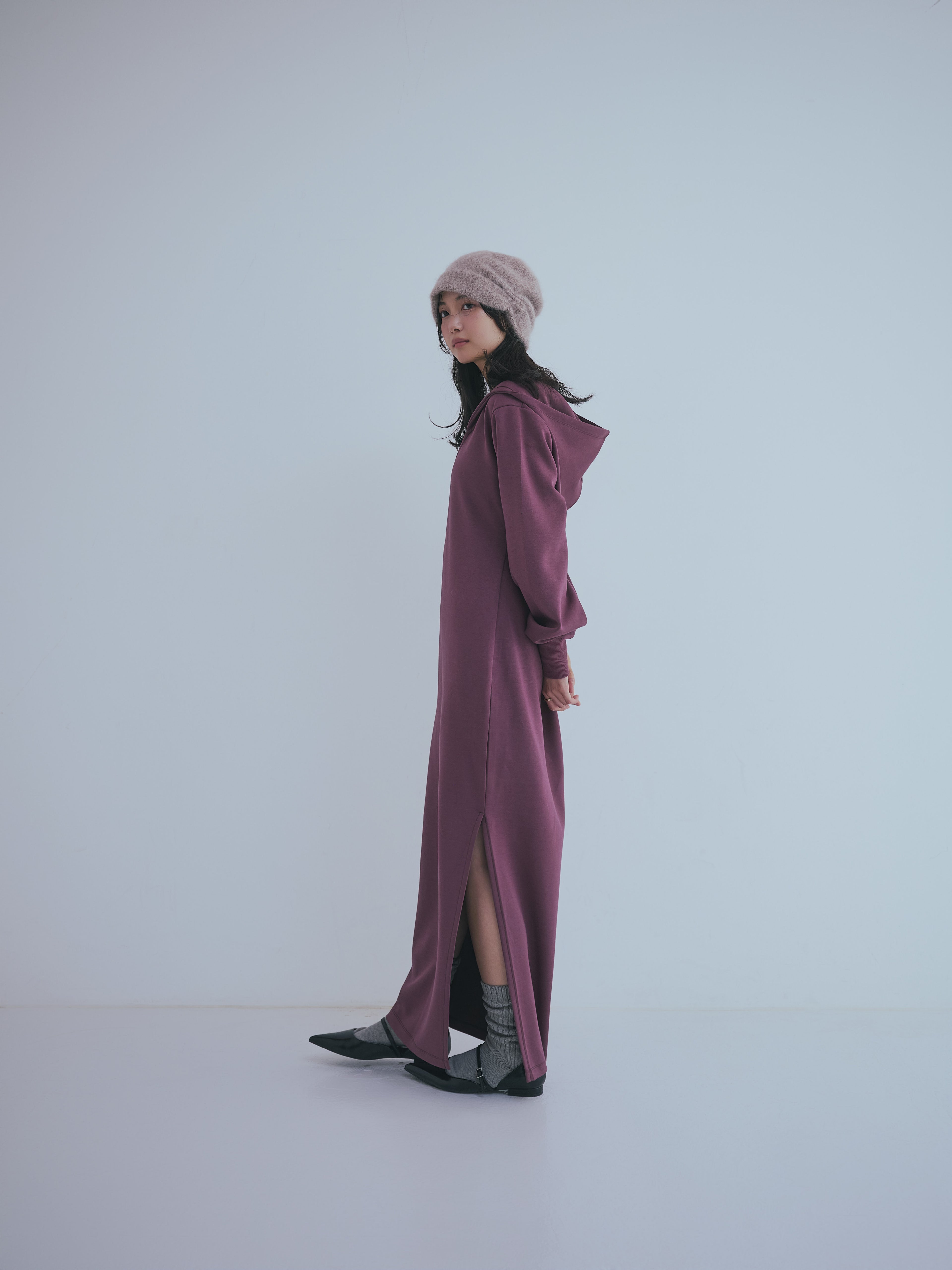 sweat hoodie lady one-piece