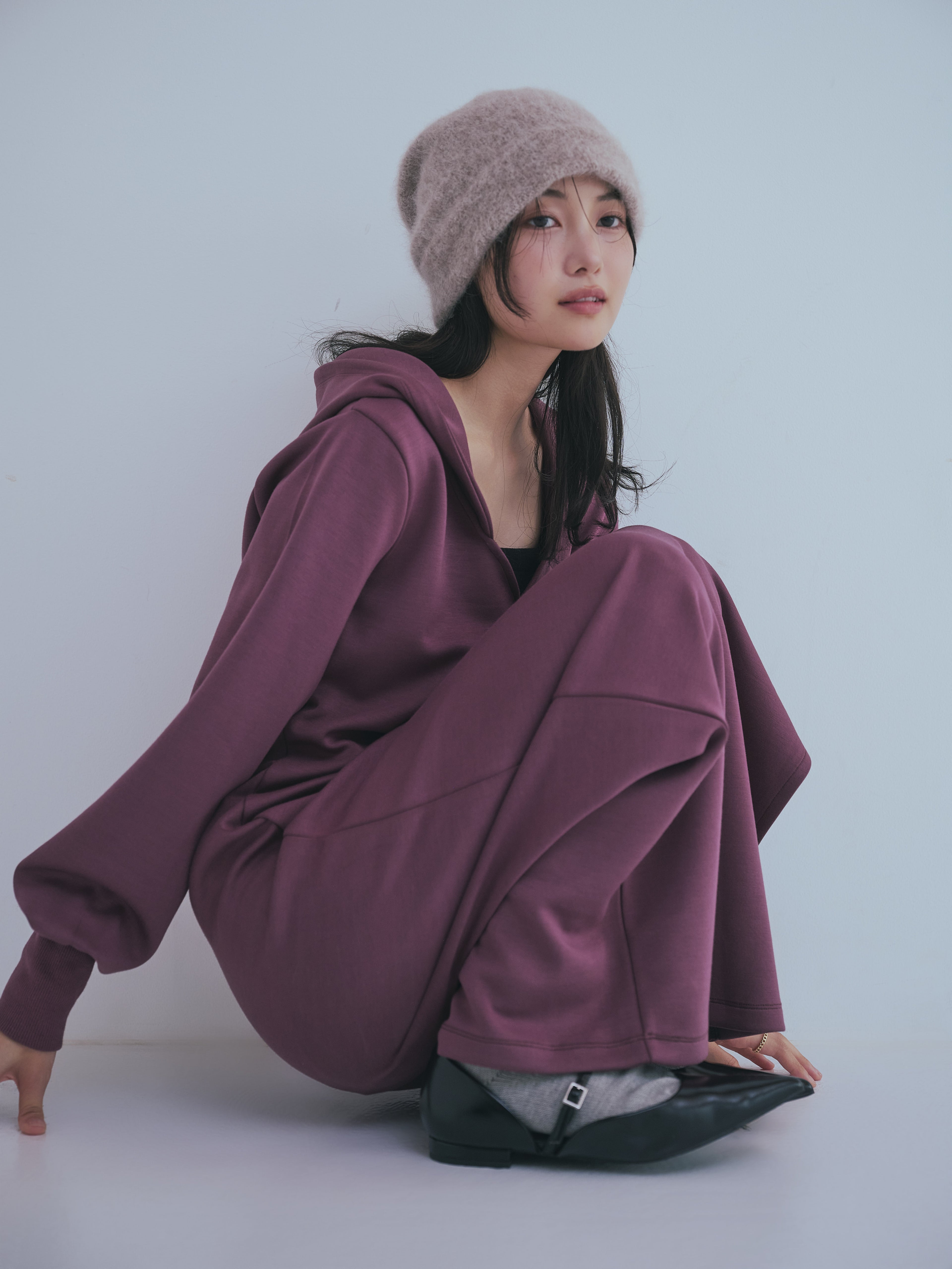 sweat hoodie lady one-piece