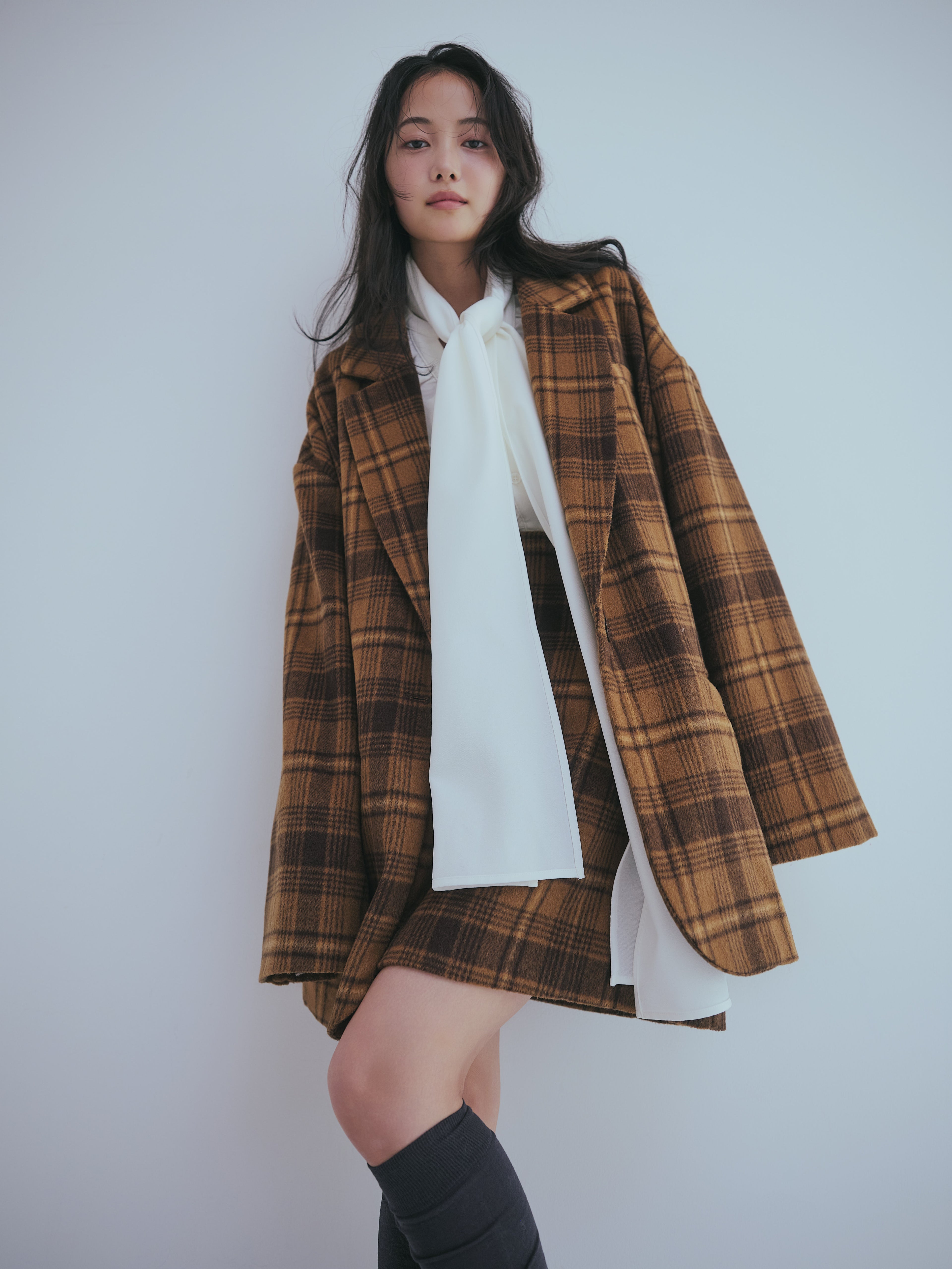 checked mini skirt