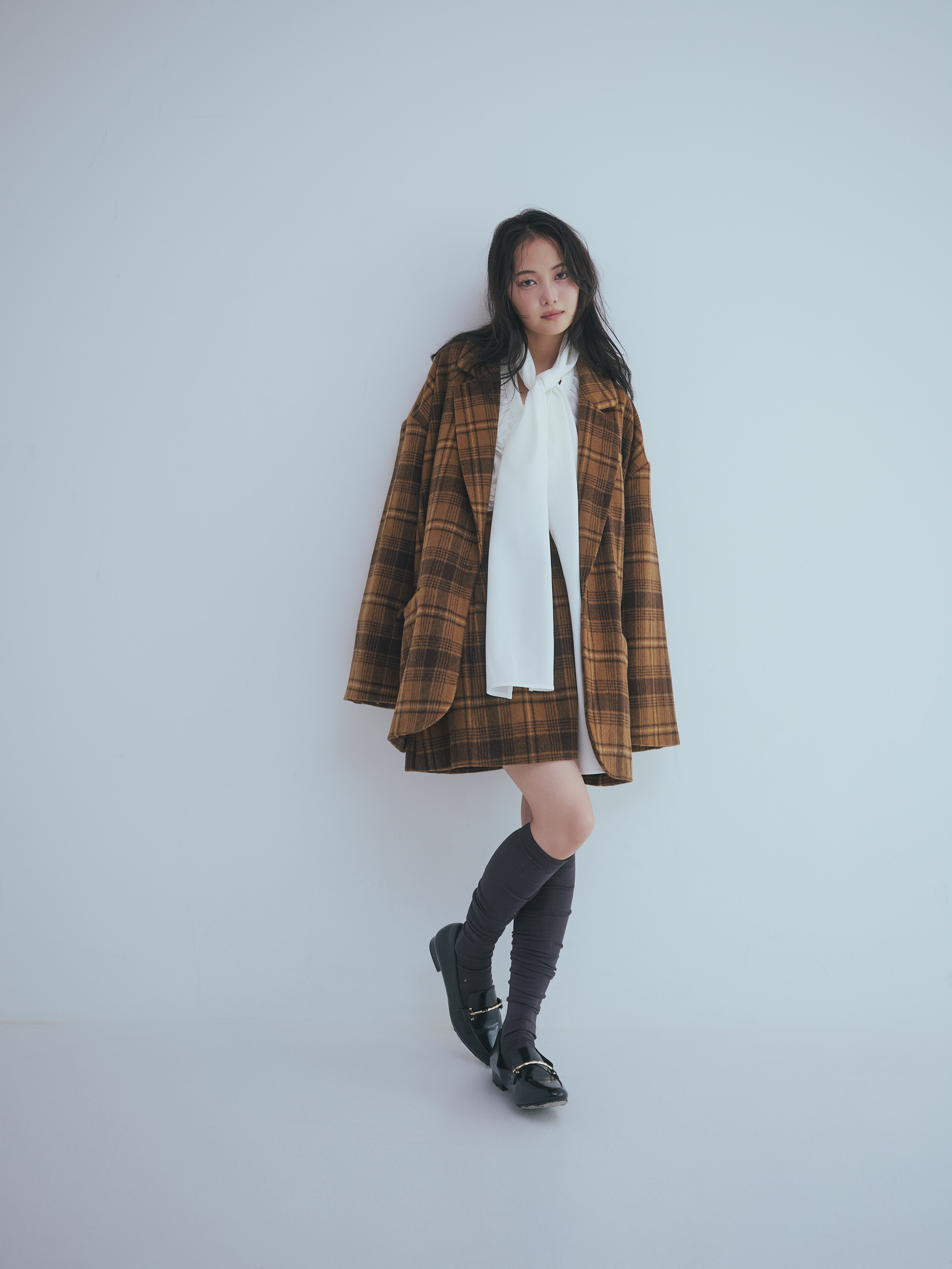 checked mini skirt