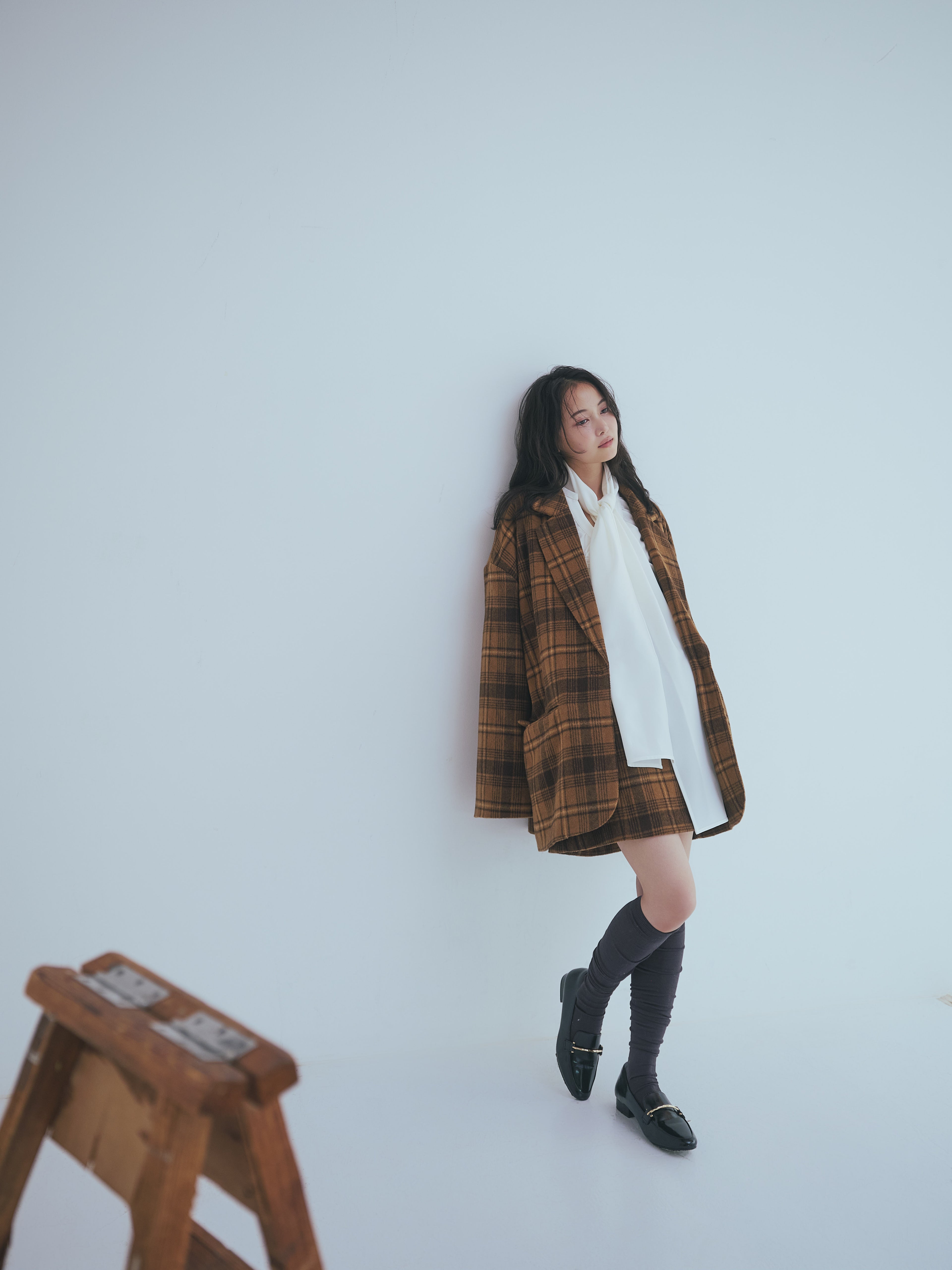 checked mini skirt