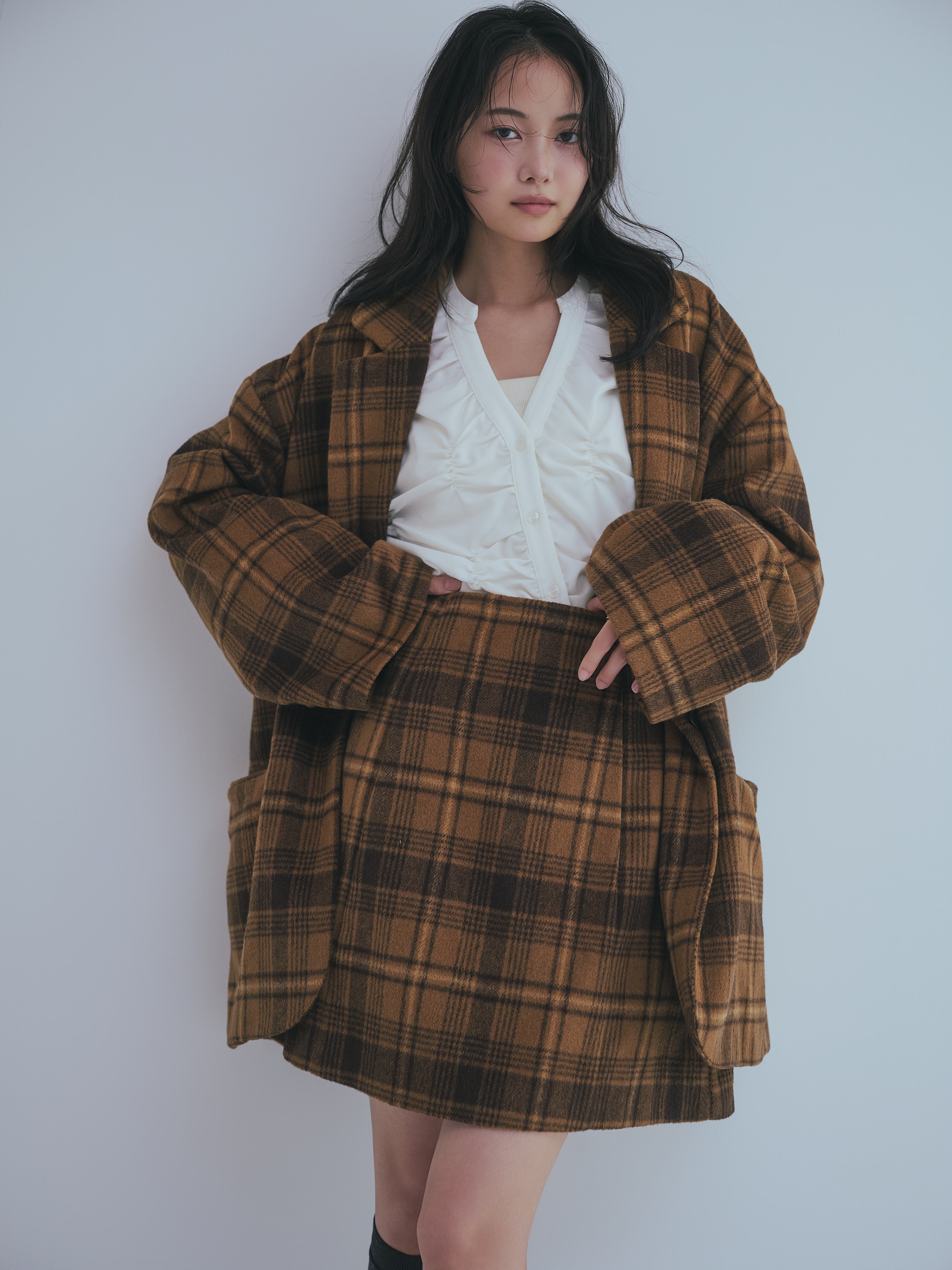 checked mini skirt
