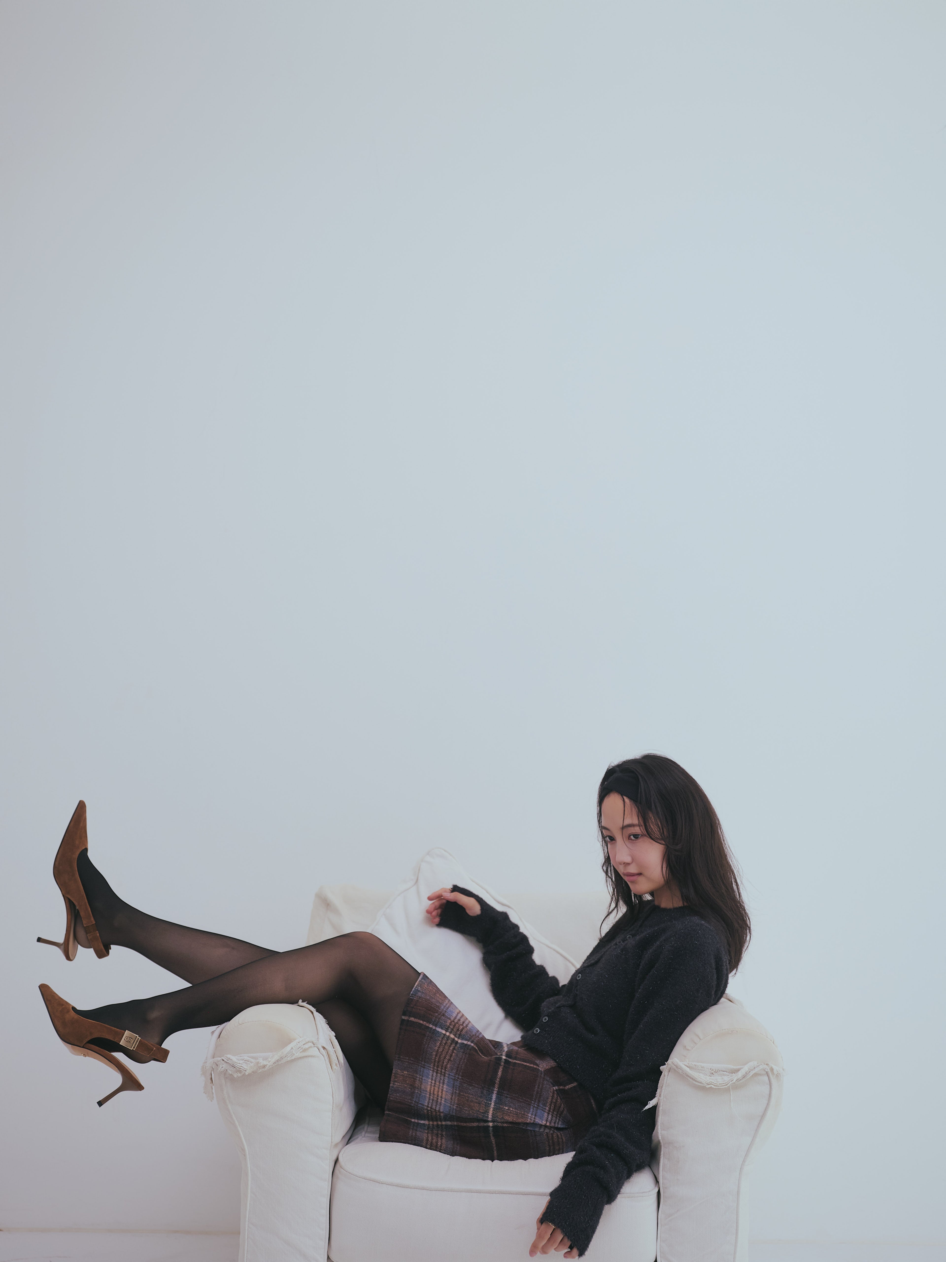 checked mini skirt