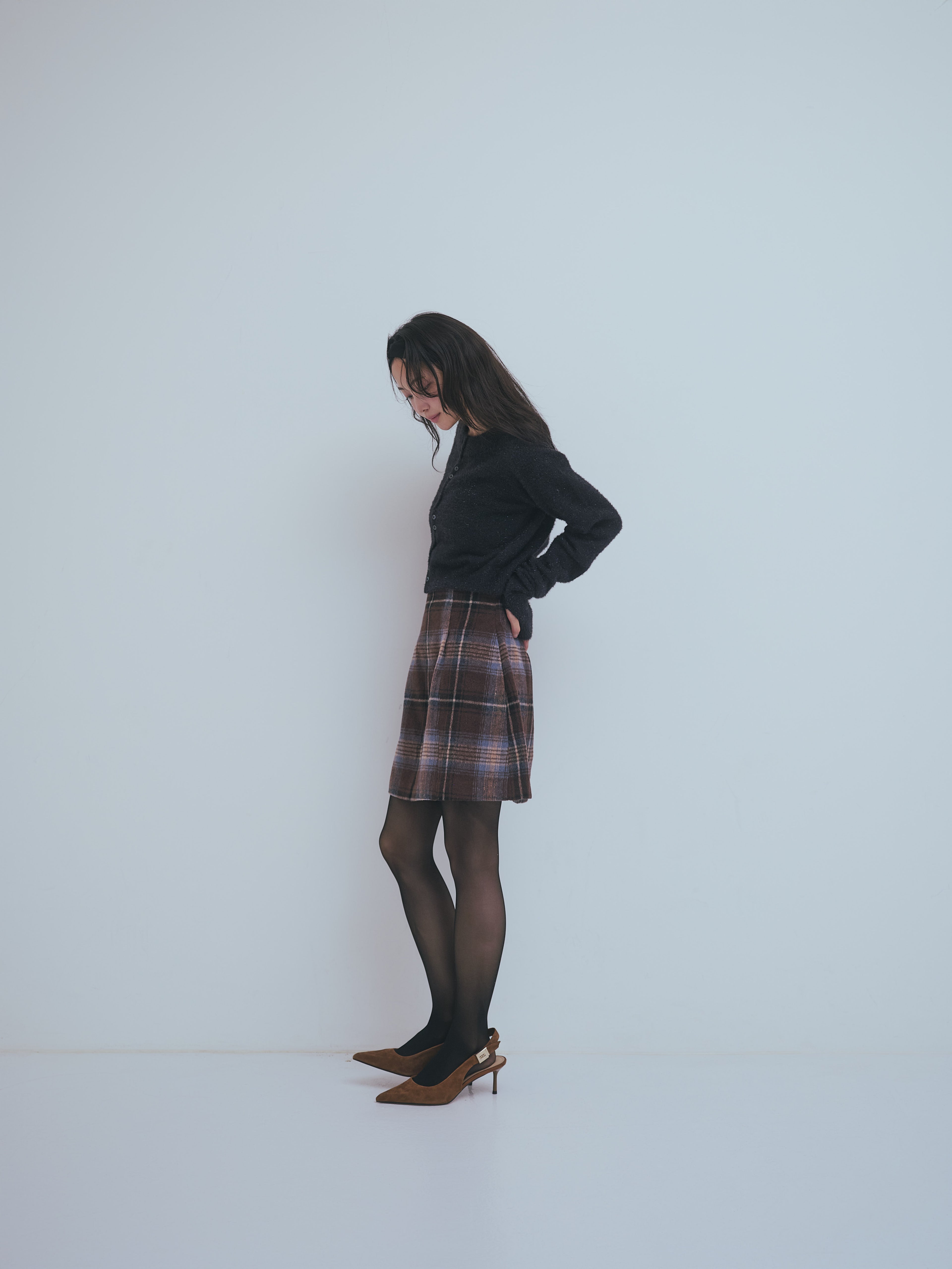 checked mini skirt