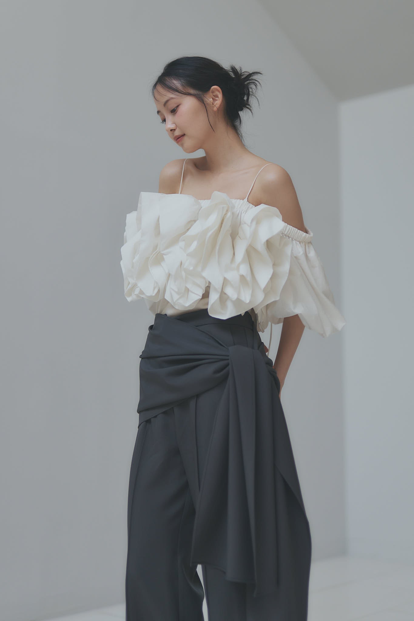 layered rap flare pants