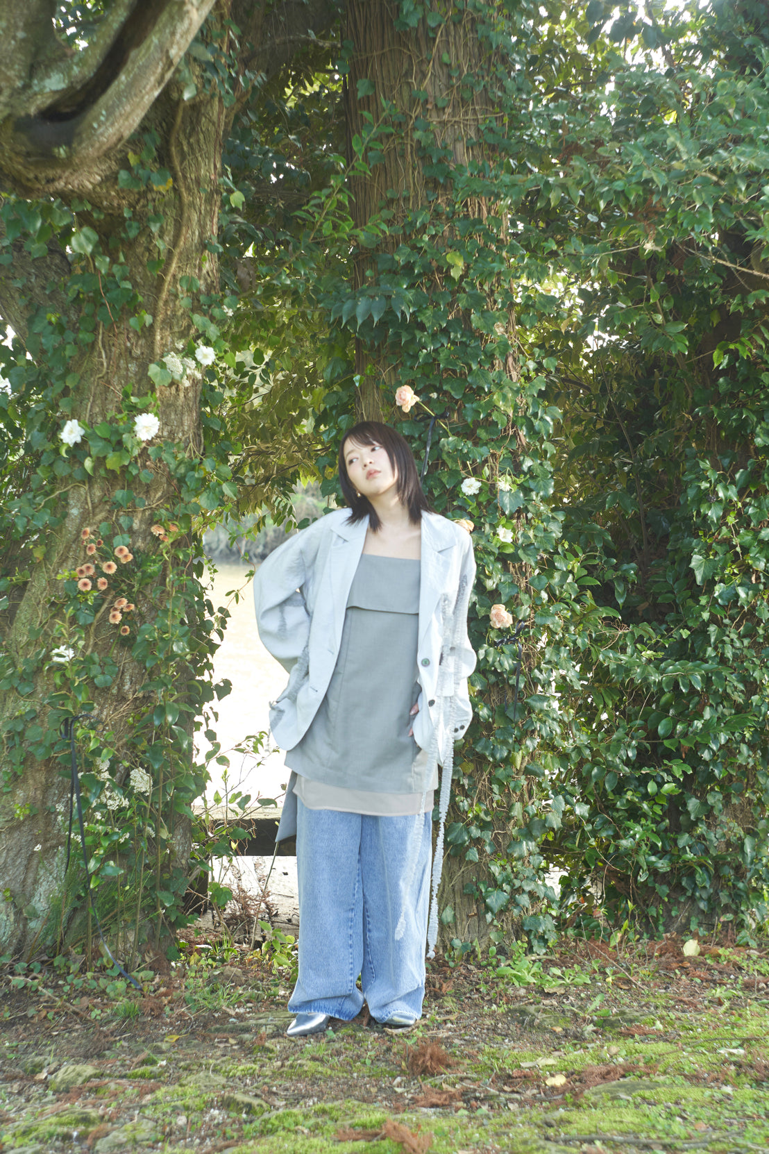 tulle pattern sheer jacket