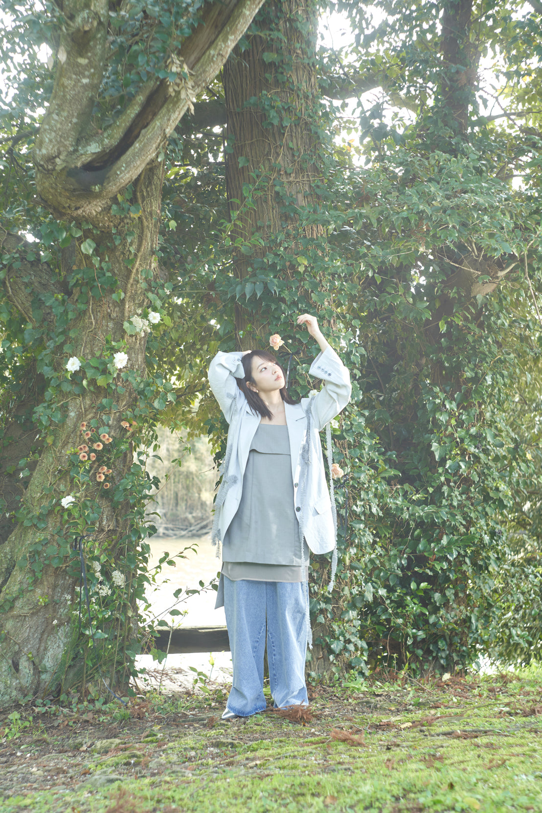 tulle pattern sheer jacket