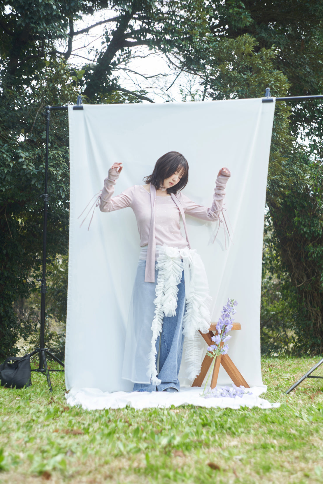 ribbon sleeve tops