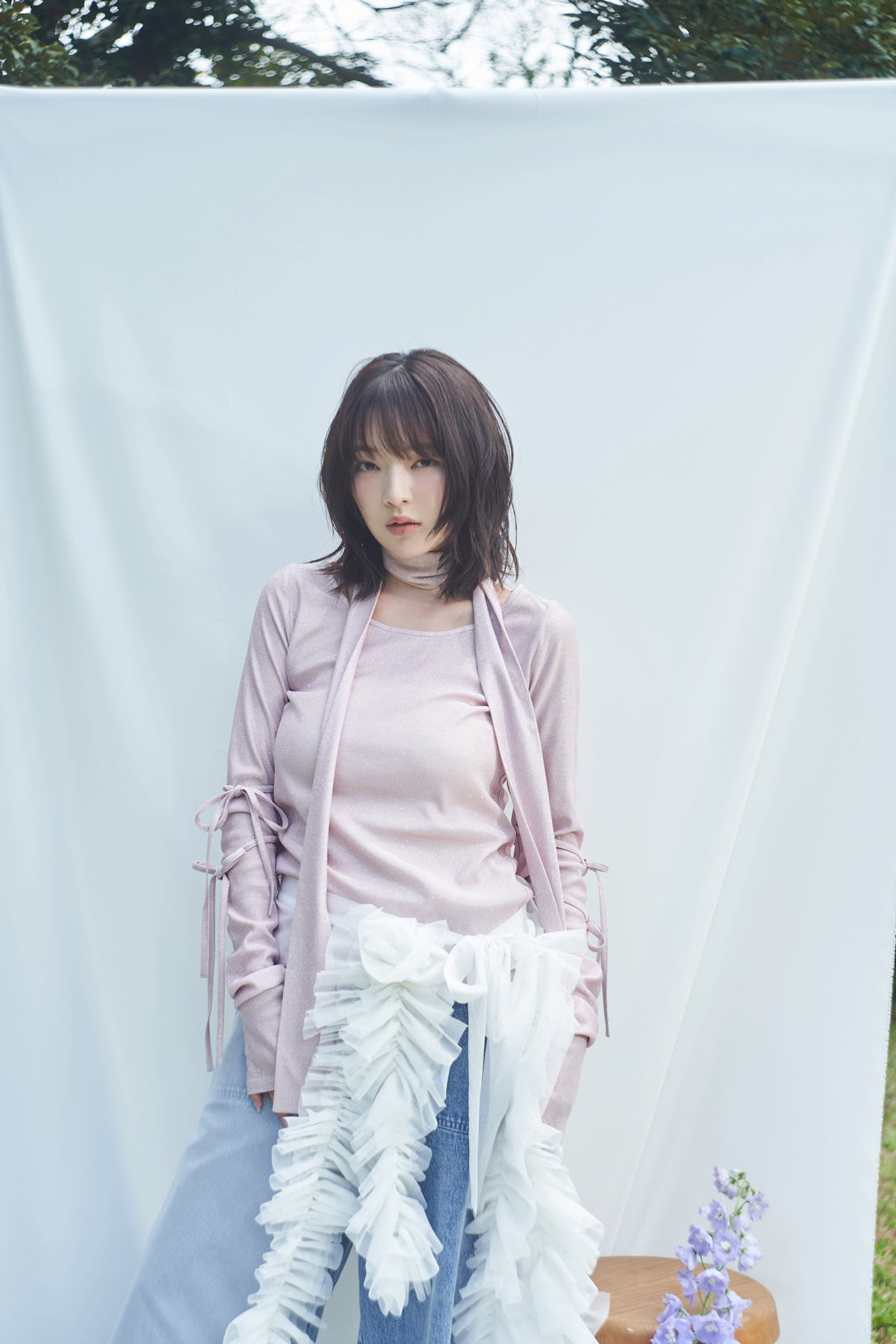 ribbon sleeve tops